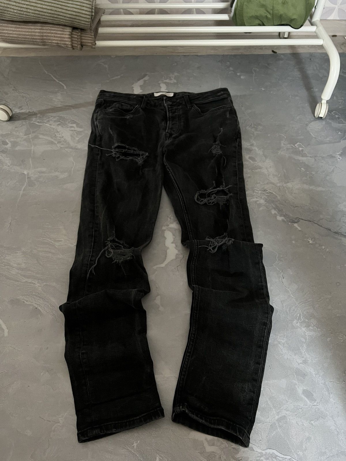 Vintage Crazy Dark Underground Faded Jean / Undercover Style Swag Size US 33 - 2 Thumbnail
