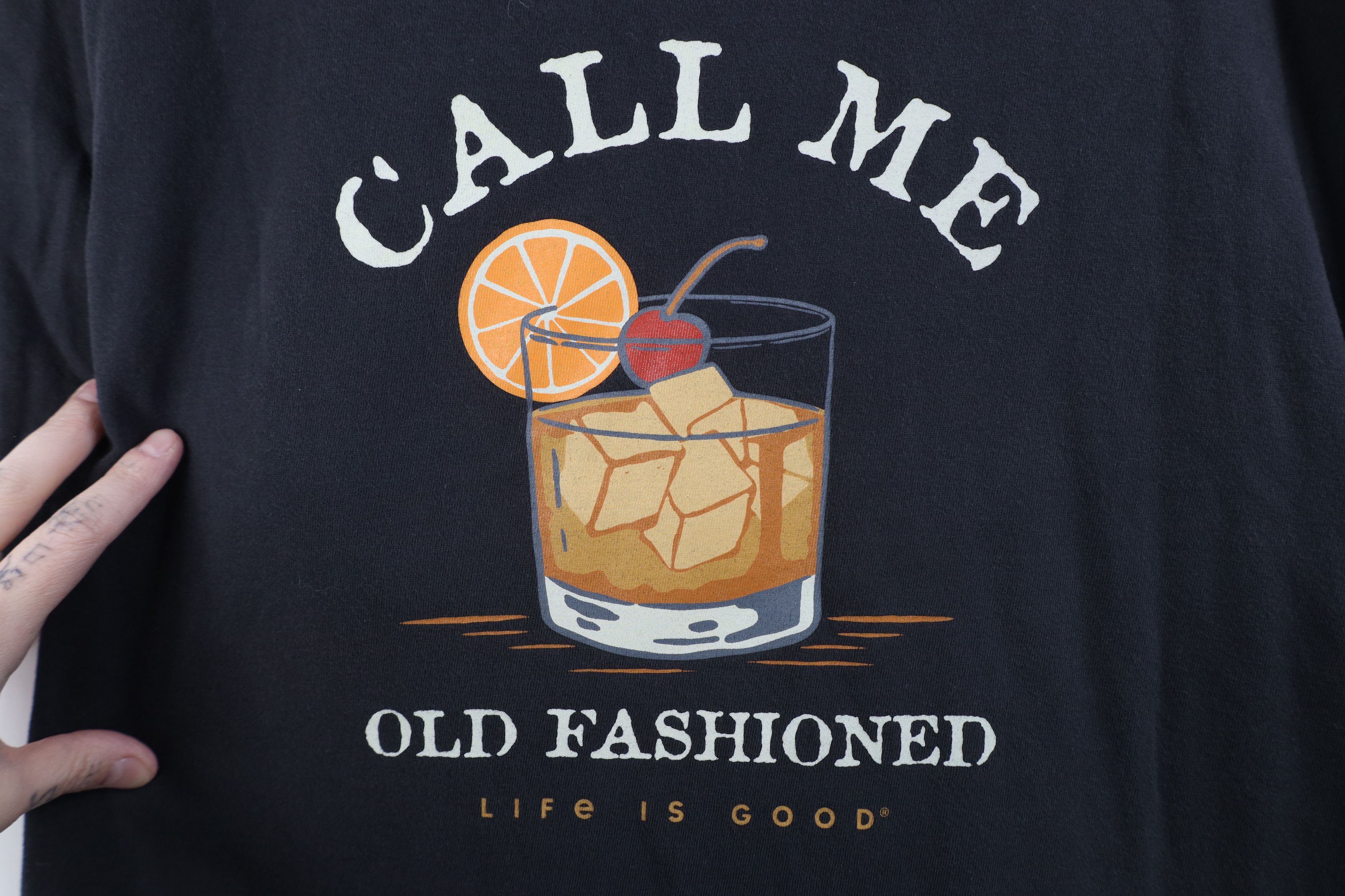 Life is Good Life Is Good Old Fashioned Old Fashion Drink T-Shirt Gray Size US XL / EU 56 / 4 - 4 Thumbnail
