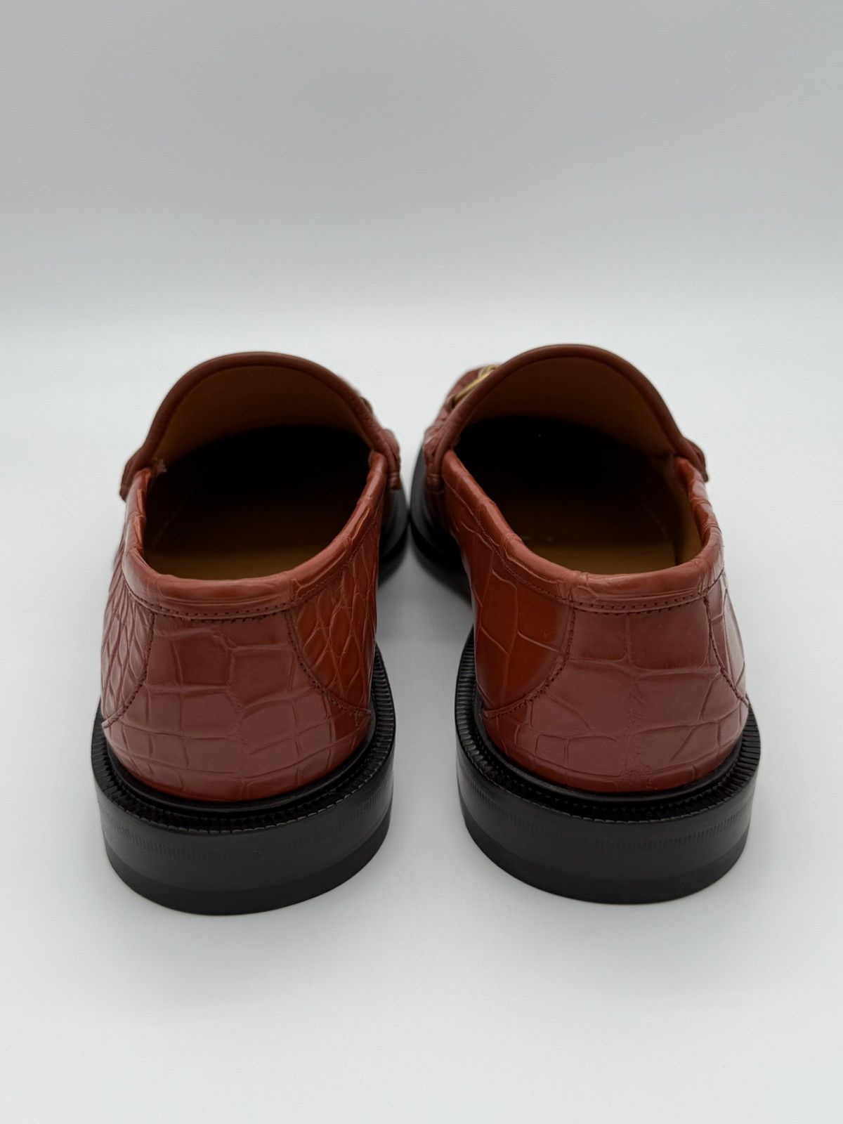 Gucci Gucci Men’s Crocodile Horsebit Loafers Amber Size 8 US NWT Size US 8 / EU 41 - 4 Thumbnail