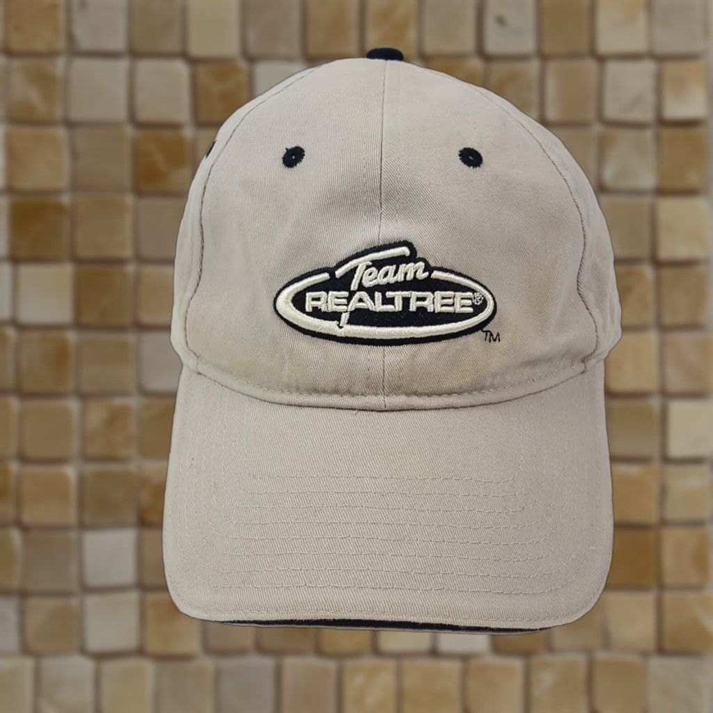 Realtree VINTAGE Realtree Adjustable Snapback Baseball Cap Hat - Beige - Retro Hunting NASCAR - Mens Size ONE SIZE - 1 Thumbnail