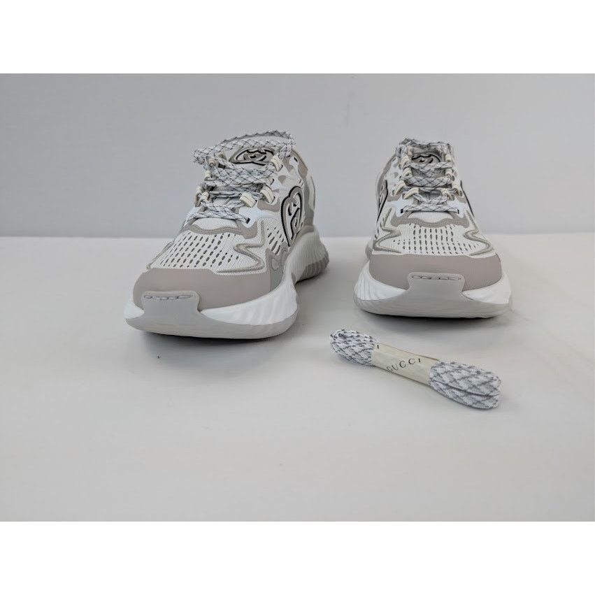 Gucci o1rshd1 Ripple Splash Sneaker in White / Grey Size US 11 / EU 44 - 7 Thumbnail