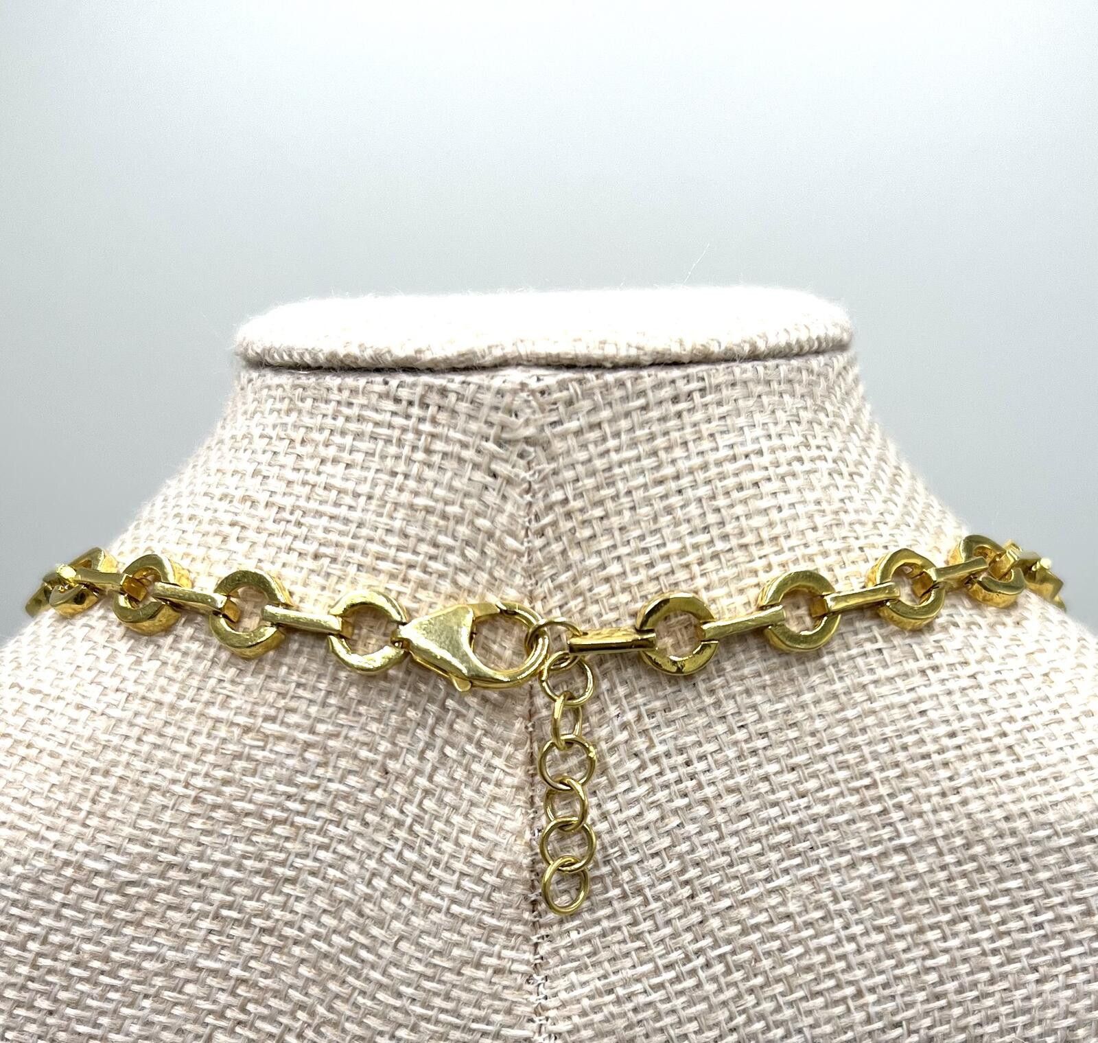 Other Gold-Over-Sterling Silver Emerald and CZ Art Deco Necklace Size ONE SIZE - 4 Thumbnail