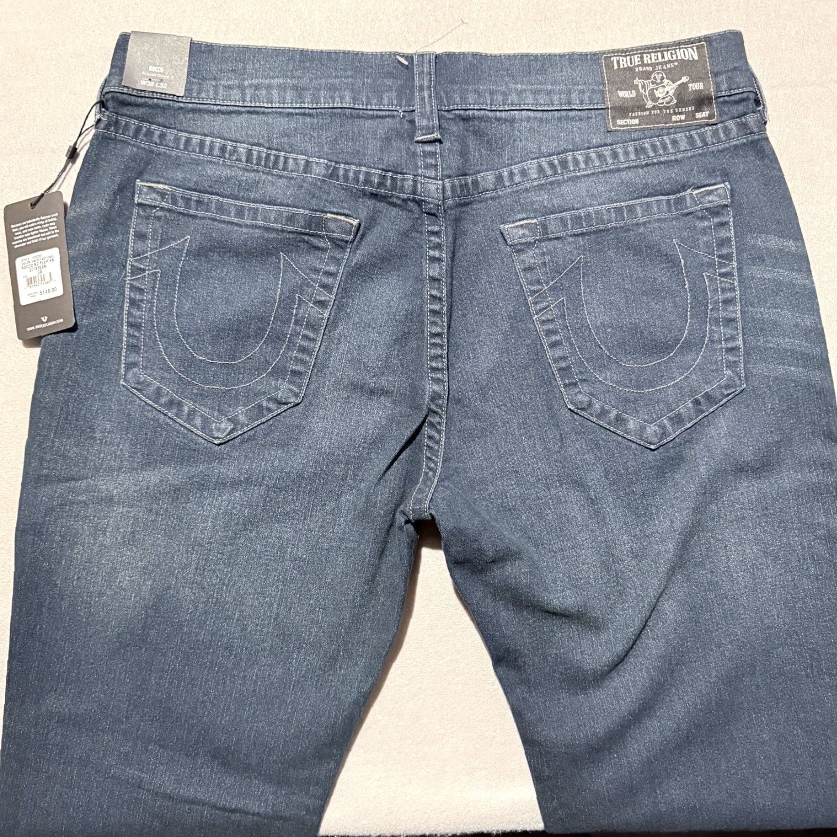 True Religion VINTAGE True Religion Rocco Relaxed Skinny Jeans Mens Dark Blue Pockets Zip Fly 38 NWT - Jeans, Men, Dark Blue, True Religion, 38, Zip Fly Size US 38 / EU 54 - 3 Thumbnail
