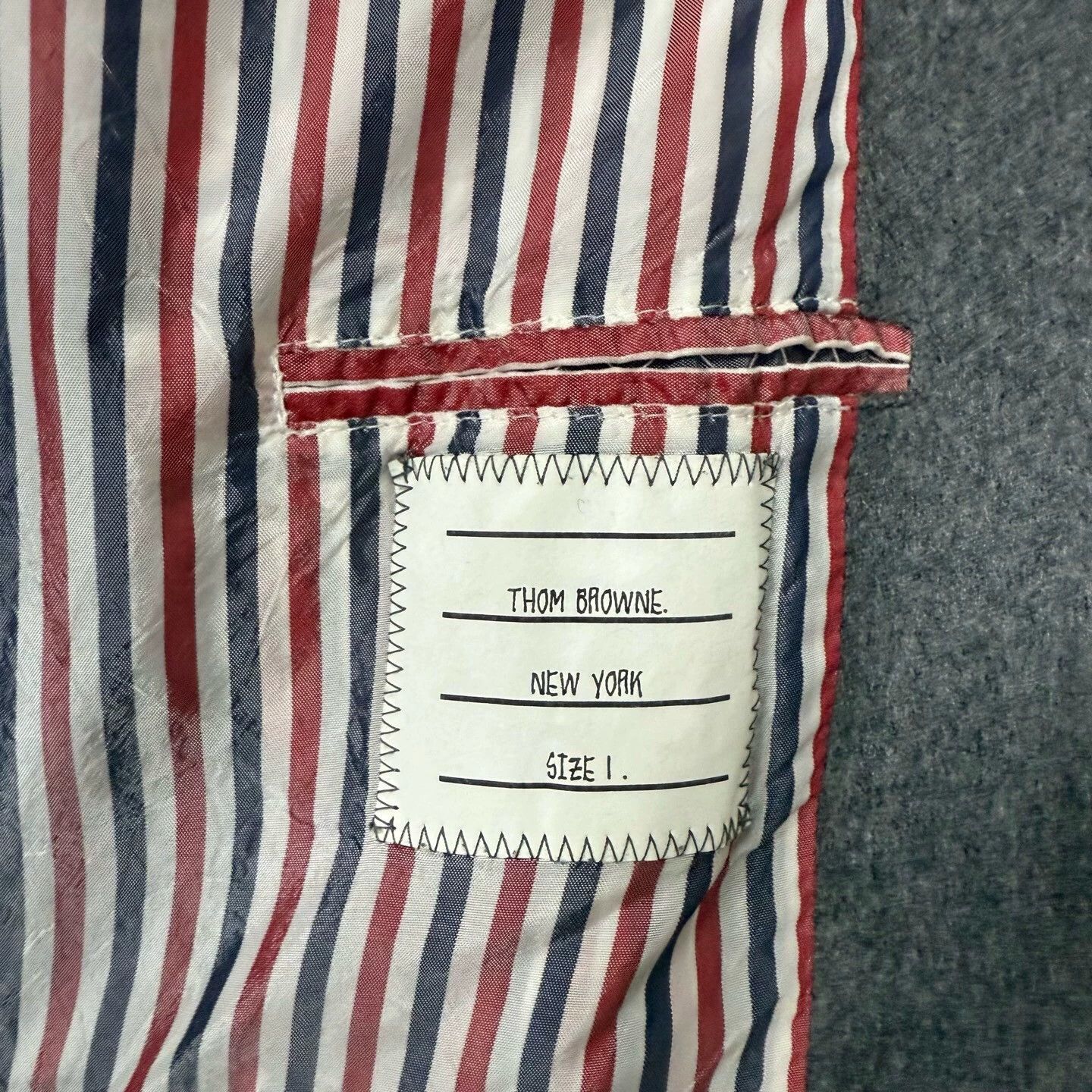 Thom Browne TB Gray/White Leather-Sleeve Colorblock Jacket 1 99N Size US S / EU 44-46 / 1 - 4 Thumbnail