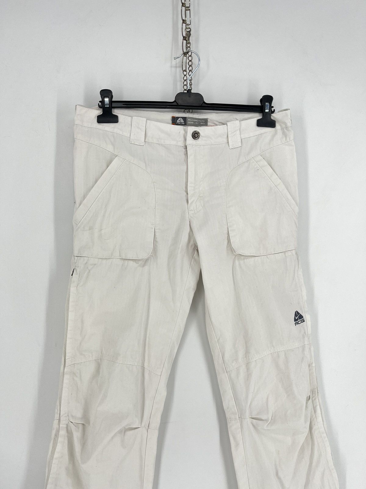Nike ACG Vintage Nike Acg Zipper Tracking White Pants Outdoor Life Size US 31 - 3 Thumbnail