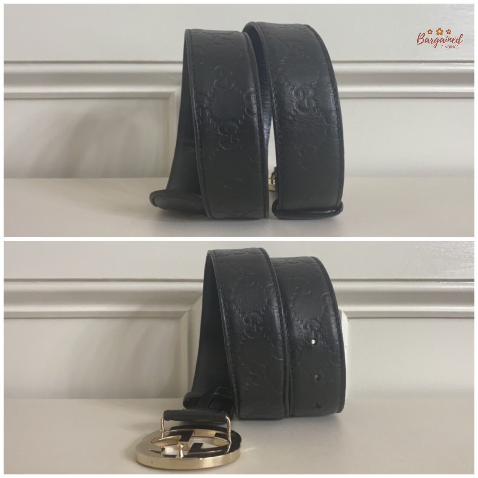Gucci Gucci Black Guccissima Leather Gold G Buckle Belt Size 28 - 5 Thumbnail