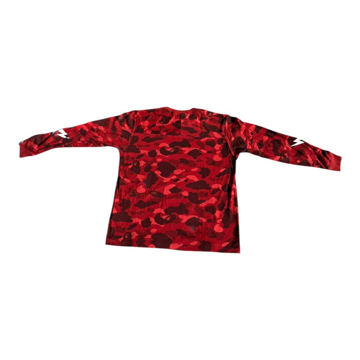 Bape BAPE Red Camo Long Sleeve Tee Lightning Bolt Sleeve Size L Size US L / EU 52-54 / 3 - 6 Thumbnail