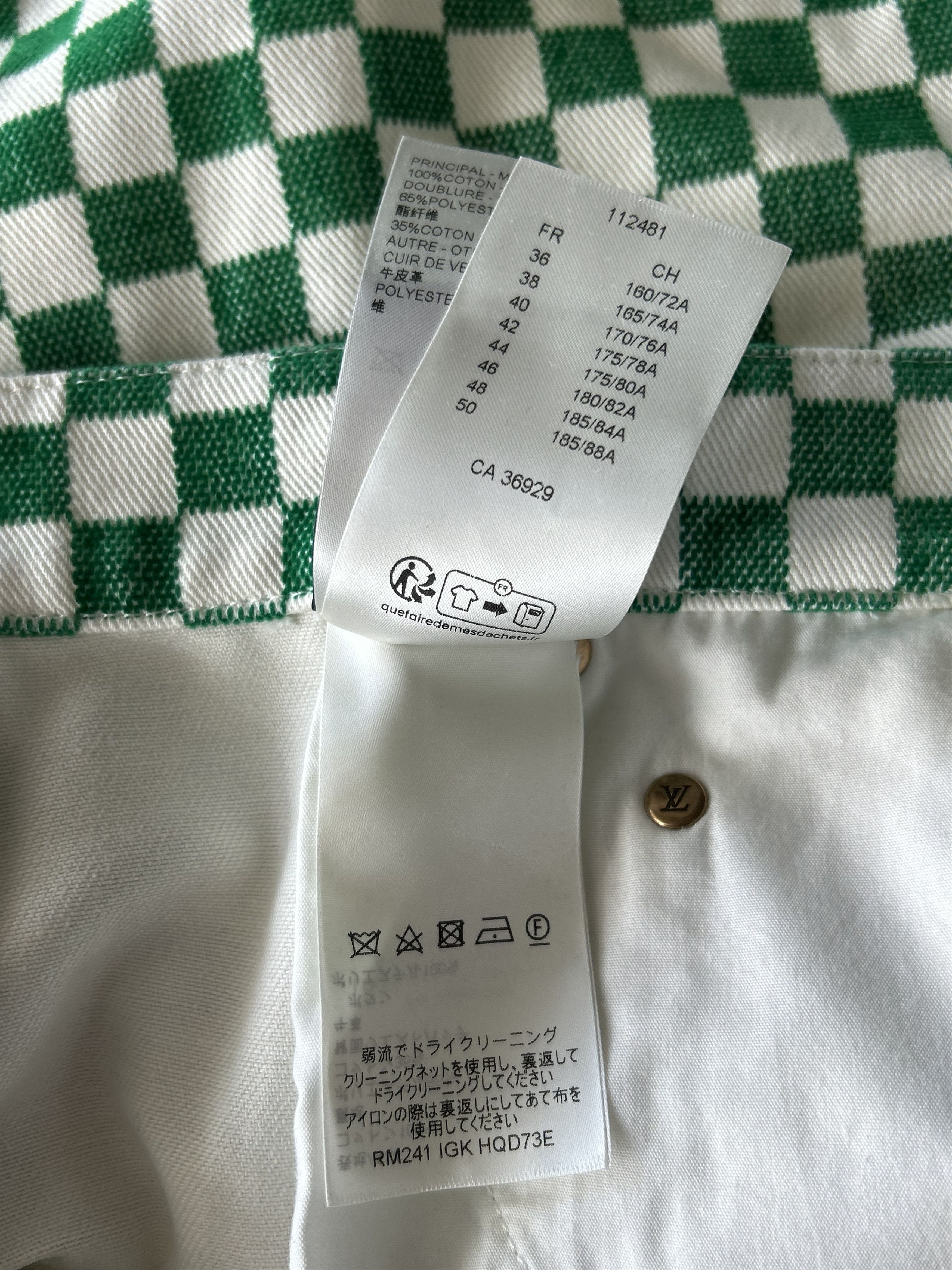 Louis Vuitton Louis Vuitton Green & White Damier Jeans Size US 44 / EU 60 - 6 Thumbnail