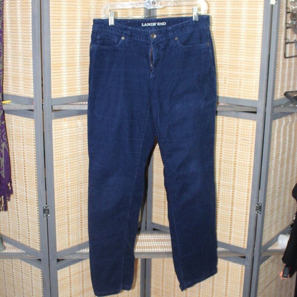 Lands' End Lands End Straight Corduroy in a Dark Ink Blue Size 30" / US 8 / IT 44 - 2 Thumbnail