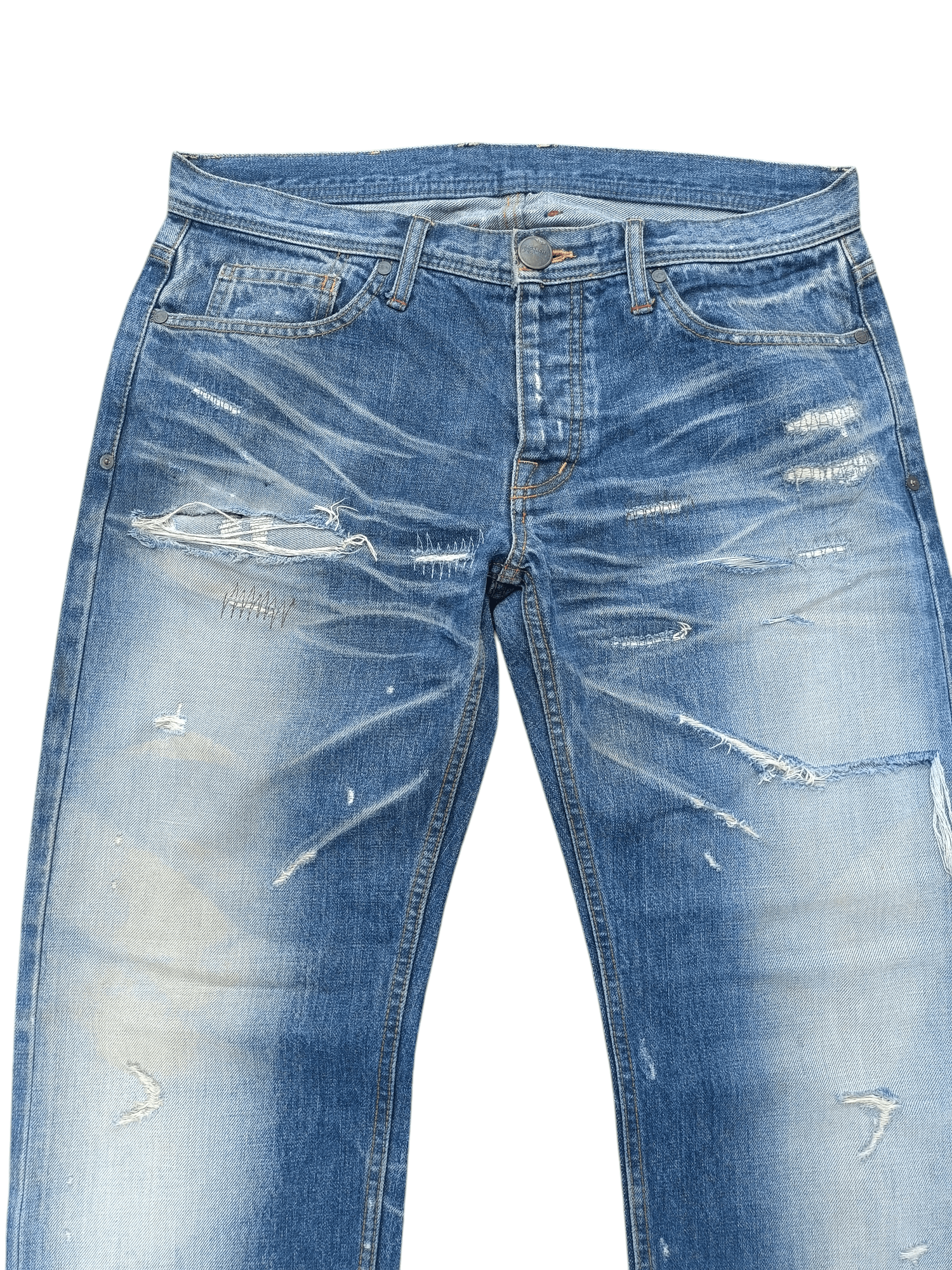 Japanese Brand Japanese Brand BAGARCH Selvedged Distressed Jeans E089 Size US 35 - 3 Thumbnail