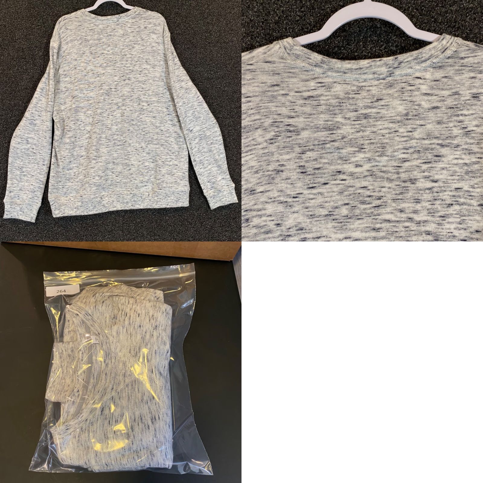 Robert Graham Robert Graham Mens 2XL Pullover Heather Gray Elbow Patch Crewneck Designer Jacket Size US XXL / EU 58 / 5 - 8 Thumbnail