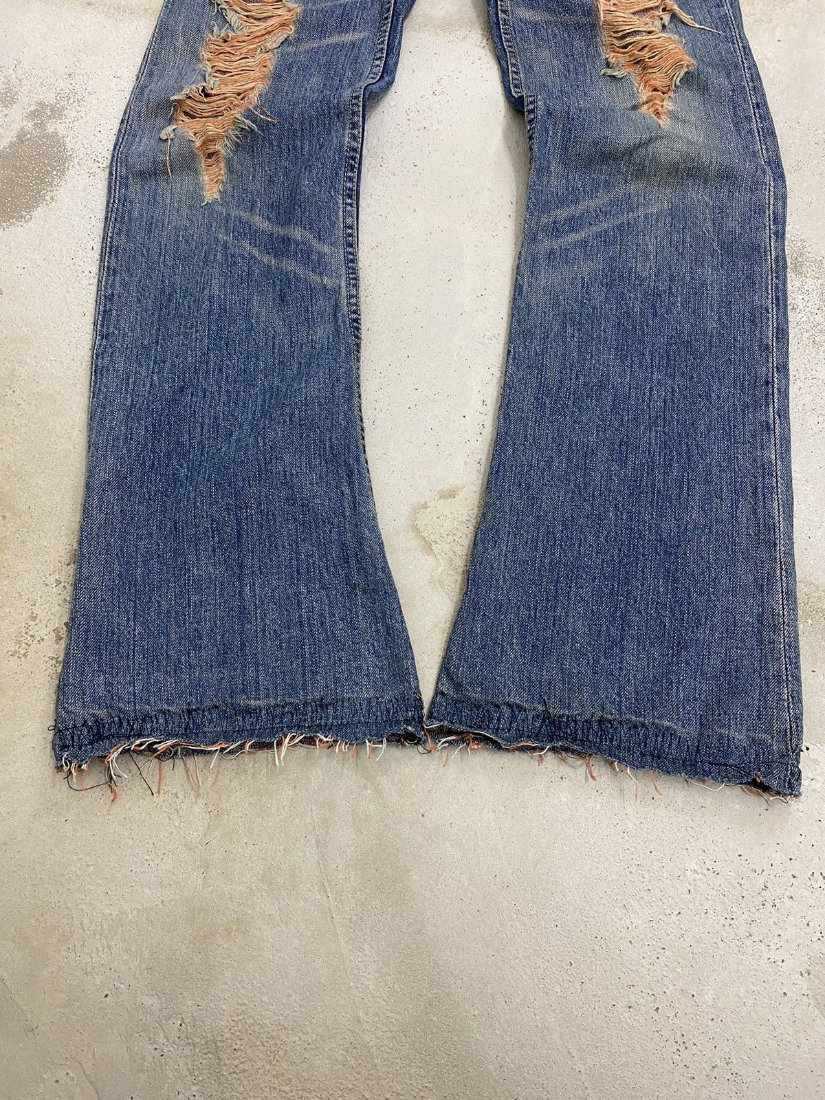 If Six Was Nine × Japanese Brand × Le Grande Bleu (L.G.B.) Flare Distressed Denim Orange Mud Jean Size US 30 / EU 46 - 4 Thumbnail