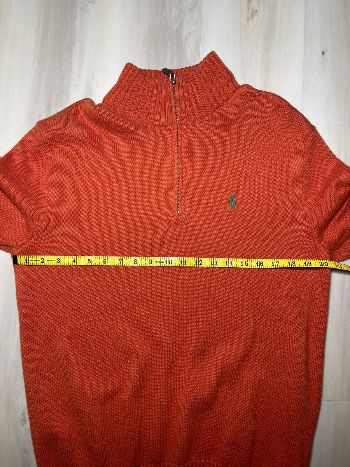 Polo Ralph Lauren Polo Ralph Lauren Men's Orange Quarter Zip Knit Sweater Sz M Size US M / EU 48-50 / 2 - 6 Thumbnail