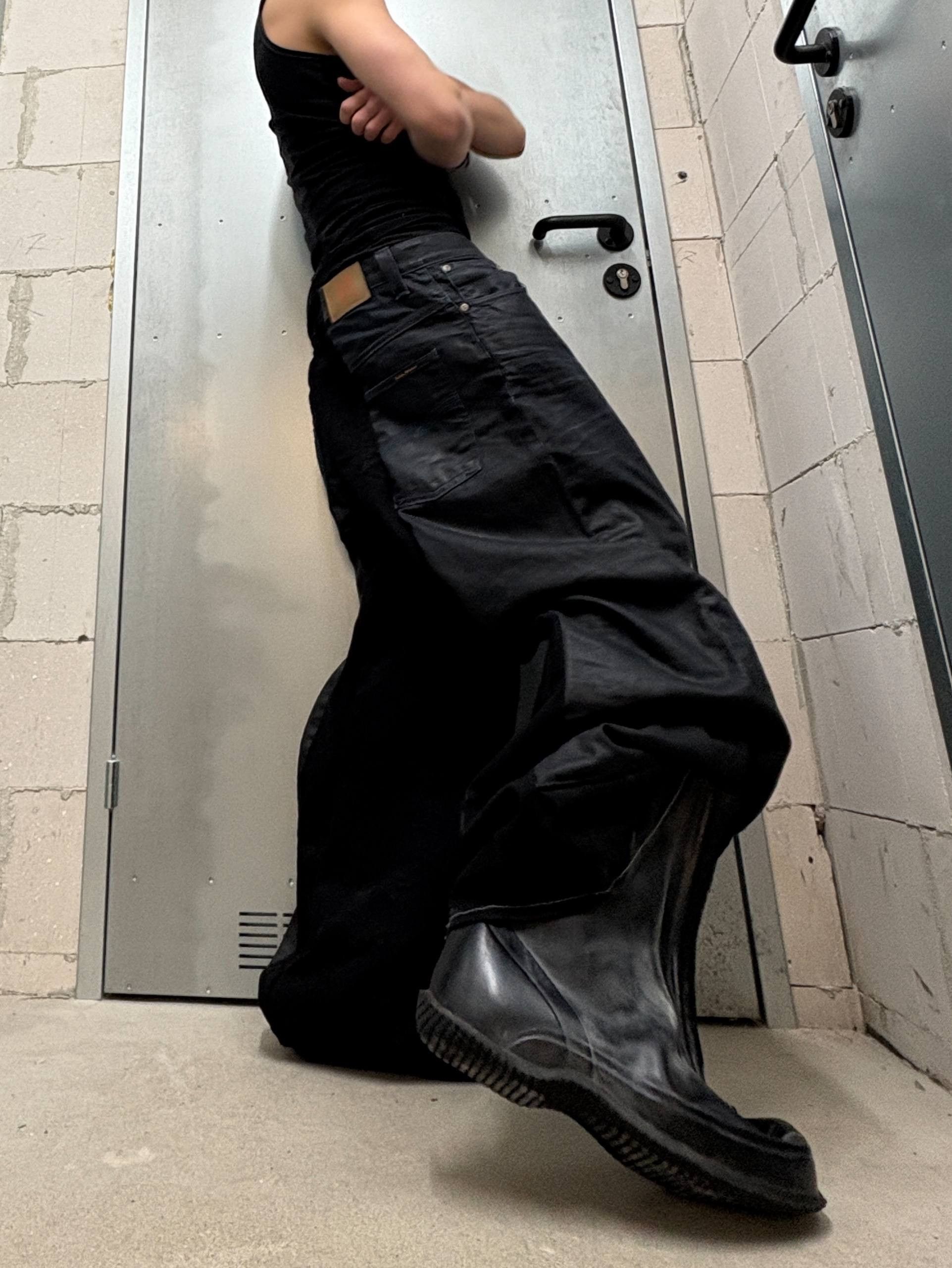 Japanese Brand Custom Black Baggy Jeans Wide Leg Size US 31 - 5 Thumbnail
