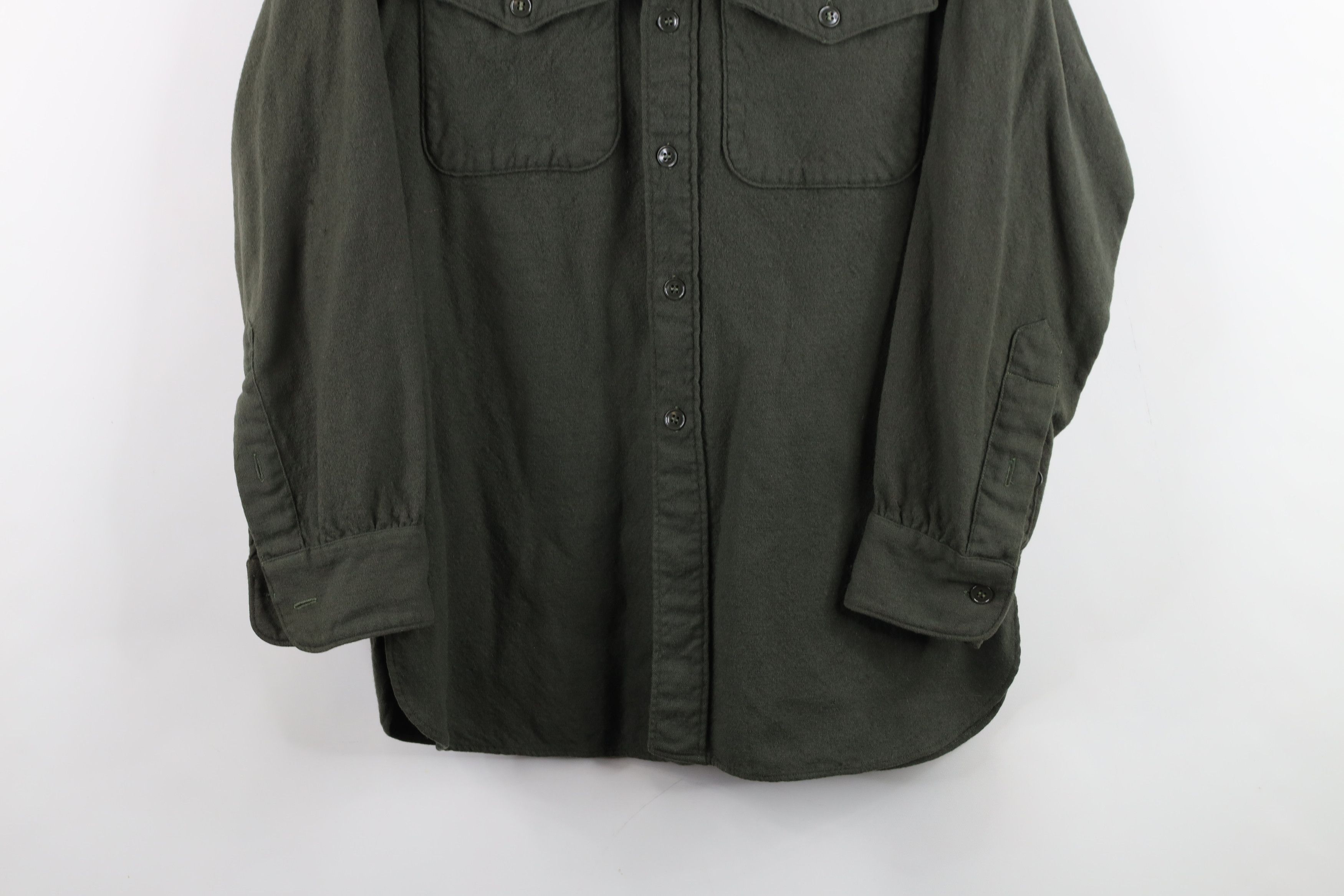 Vintage Vintage 50s 60s Military Wool Field Button Shirt Green USA Size US S / EU 44-46 / 1 - 3 Thumbnail