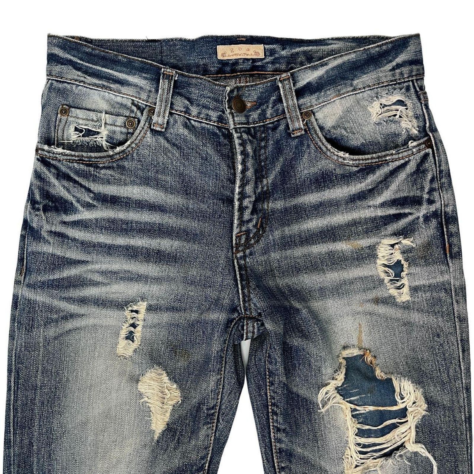 Pre-owned Le Grande Bleu L G B 00s Goa Distressed Japanese Denim In Blue