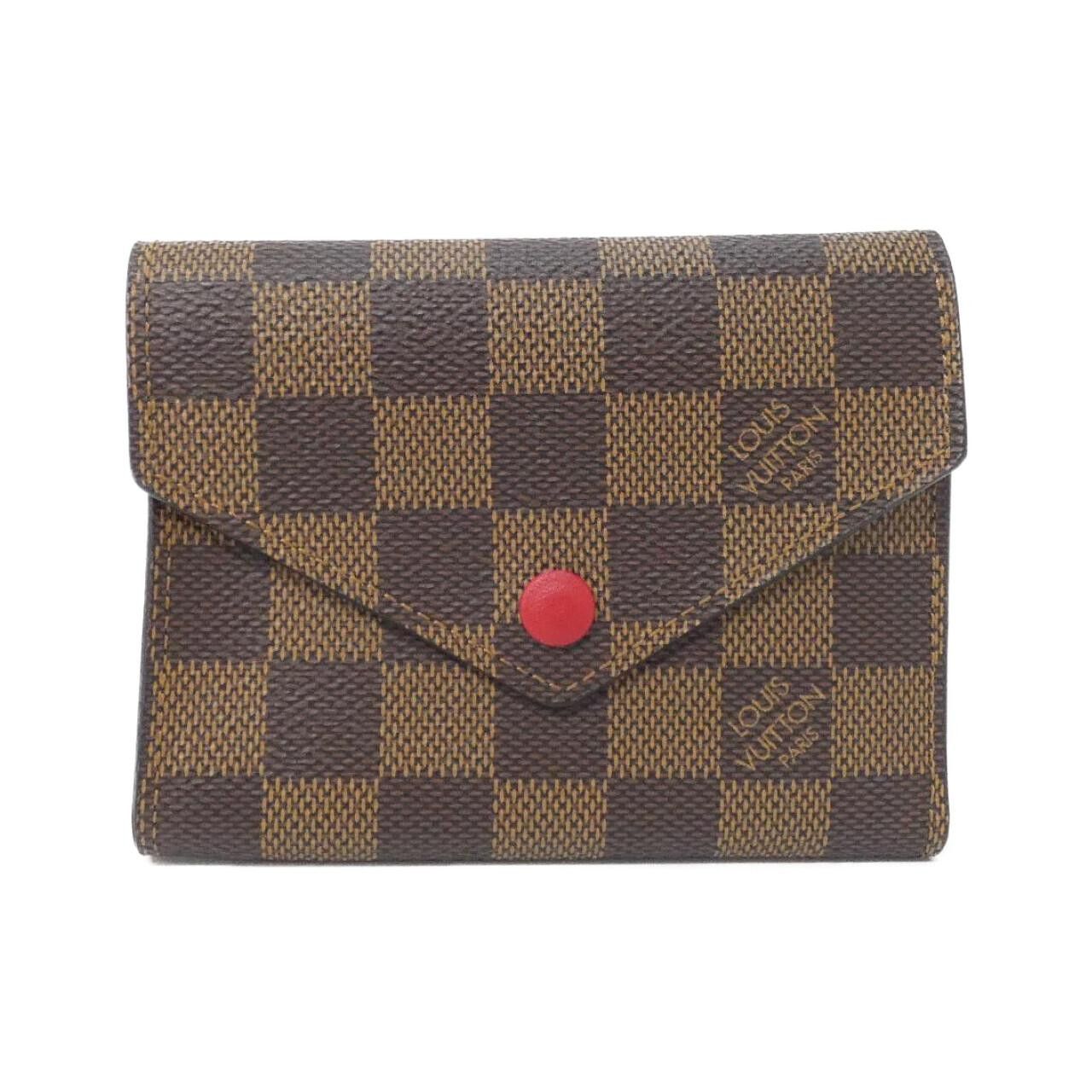 Louis Vuitton Louis Vuitton Louis Vuitton Portefeuille Victorine Damier Wallet Textile Short Wallet N41659 DUTY FREE for USA Size ONE SIZE - 1 Thumbnail