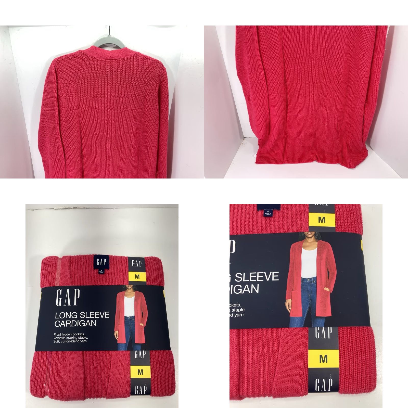 Gap Gap Cardigan Women Long Sleeve Open Knit Pink Raspberry Pockets M NWT sweater Size M / US 6-8 / IT 42-44 - 8 Thumbnail