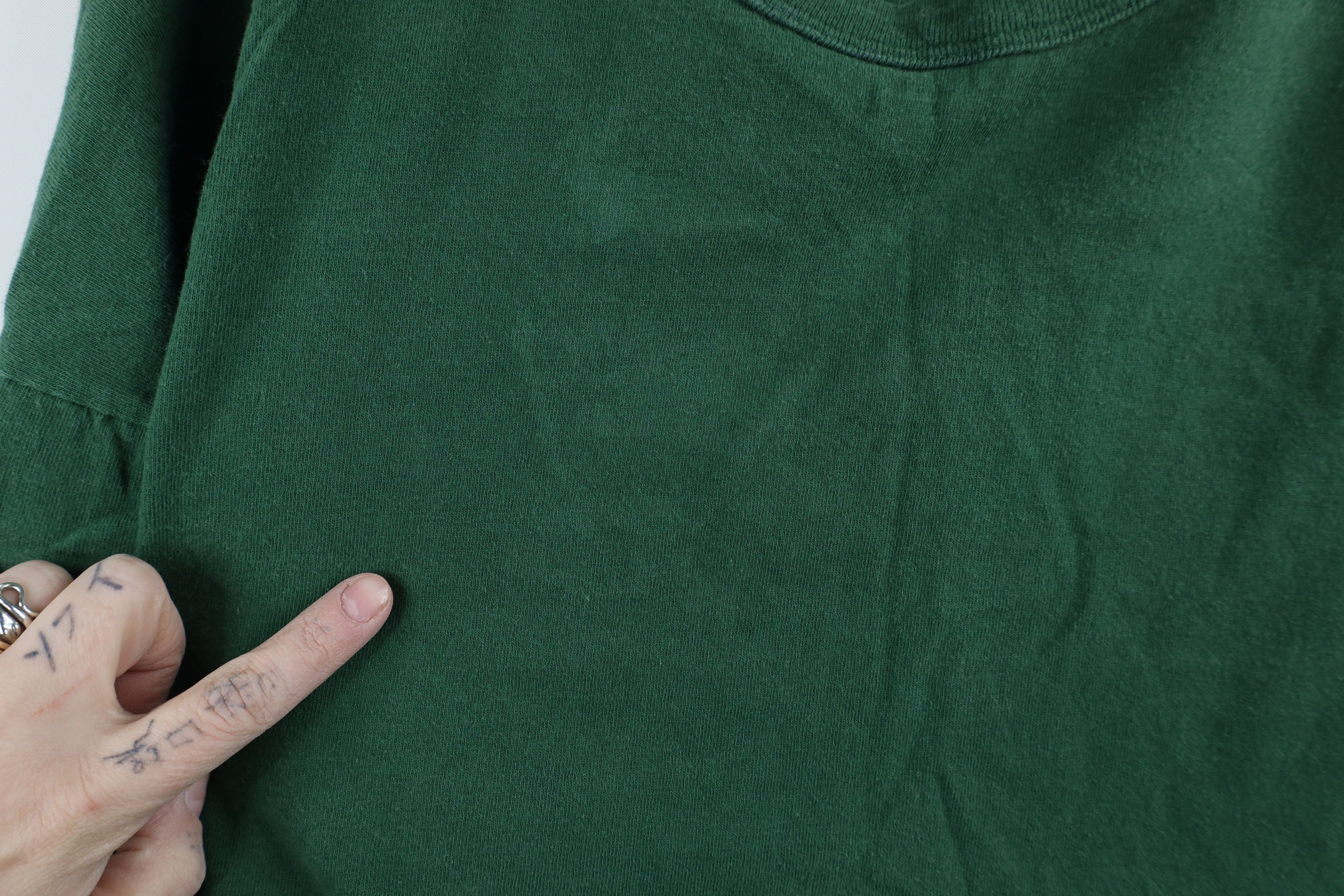 Russell Athletic × Vintage Vintage 90s Russell Athletic Blank T-Shirt Green Cotton Size US XXL / EU 58 / 5 - 4 Thumbnail