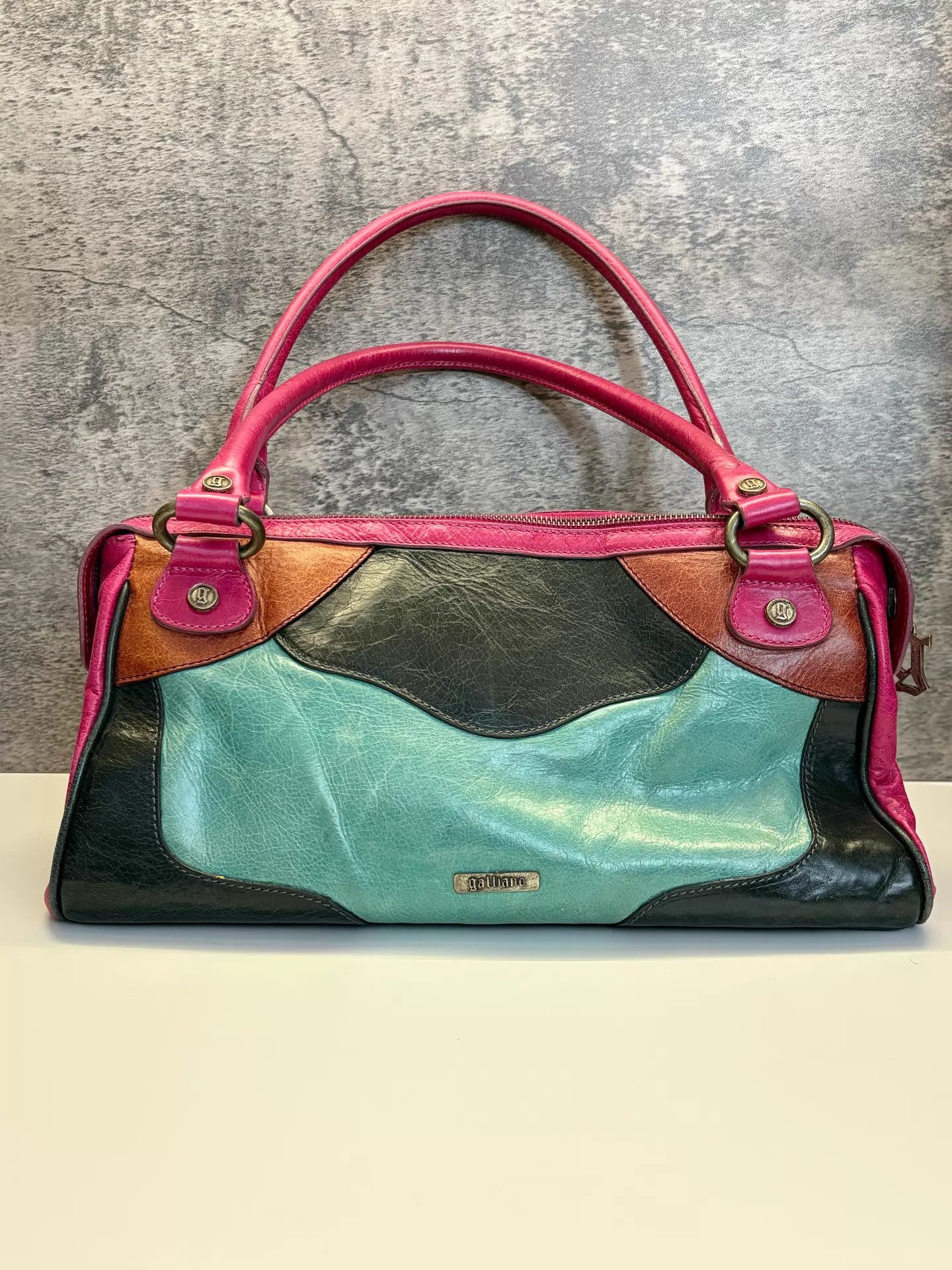 John Galliano John Galliano vtg colorblocked waxed leather underarm bag Size ONE SIZE - 5 Thumbnail