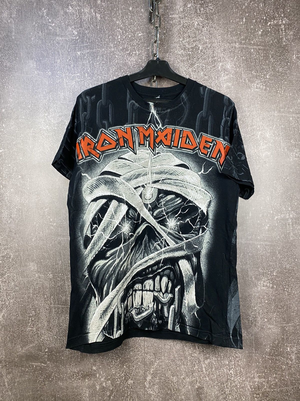 Band Tees × Iron Maiden × Vintage Vintage Y2K Iron Maiden 2008 World Tour All Over Skull Print Size US M / EU 48-50 / 2 - 1 Thumbnail