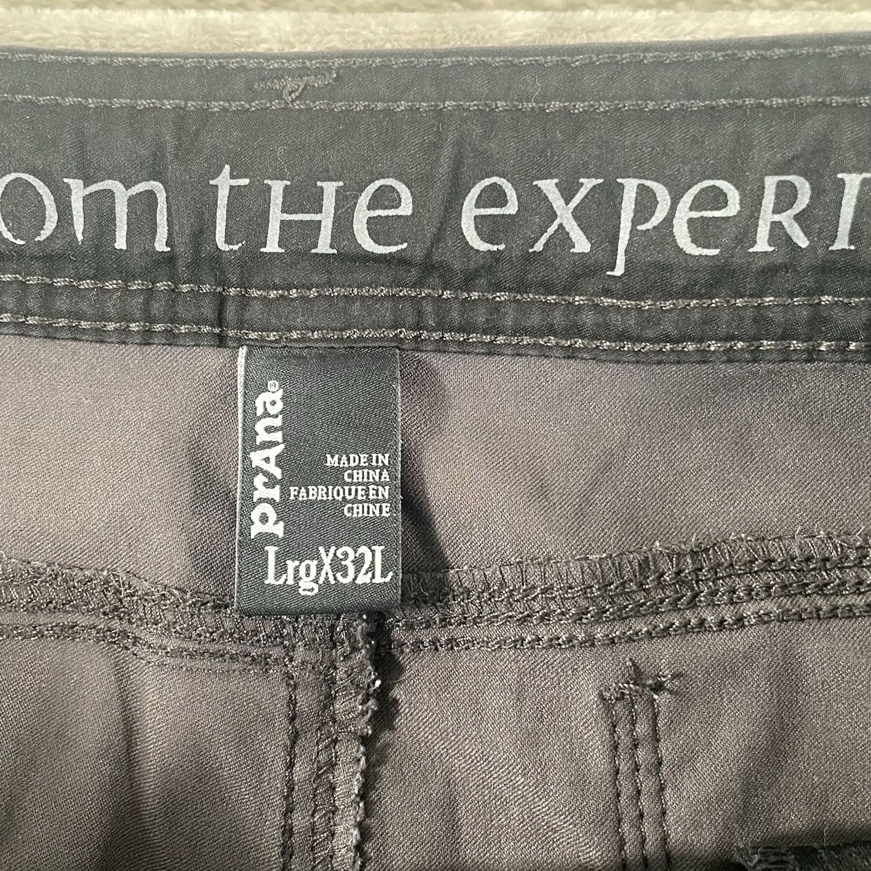 Prana prAna Stretch Zion Straight Pants Men Large 36x32 Gray Cargo 5-Pocket Belted Stretch Nylon Spandex Size US 36 / EU 52 - 2 Thumbnail