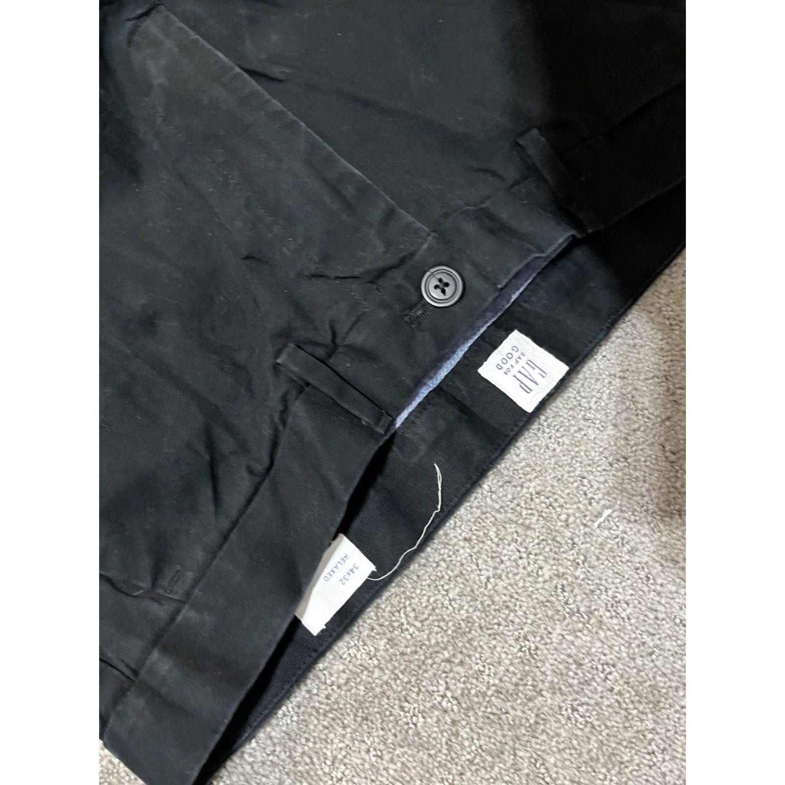 Gap Gap Chino Pants Men 34x32 Black Relaxed Fit Zip Fly Pockets Pants Size US 34 / EU 50 - 5 Thumbnail