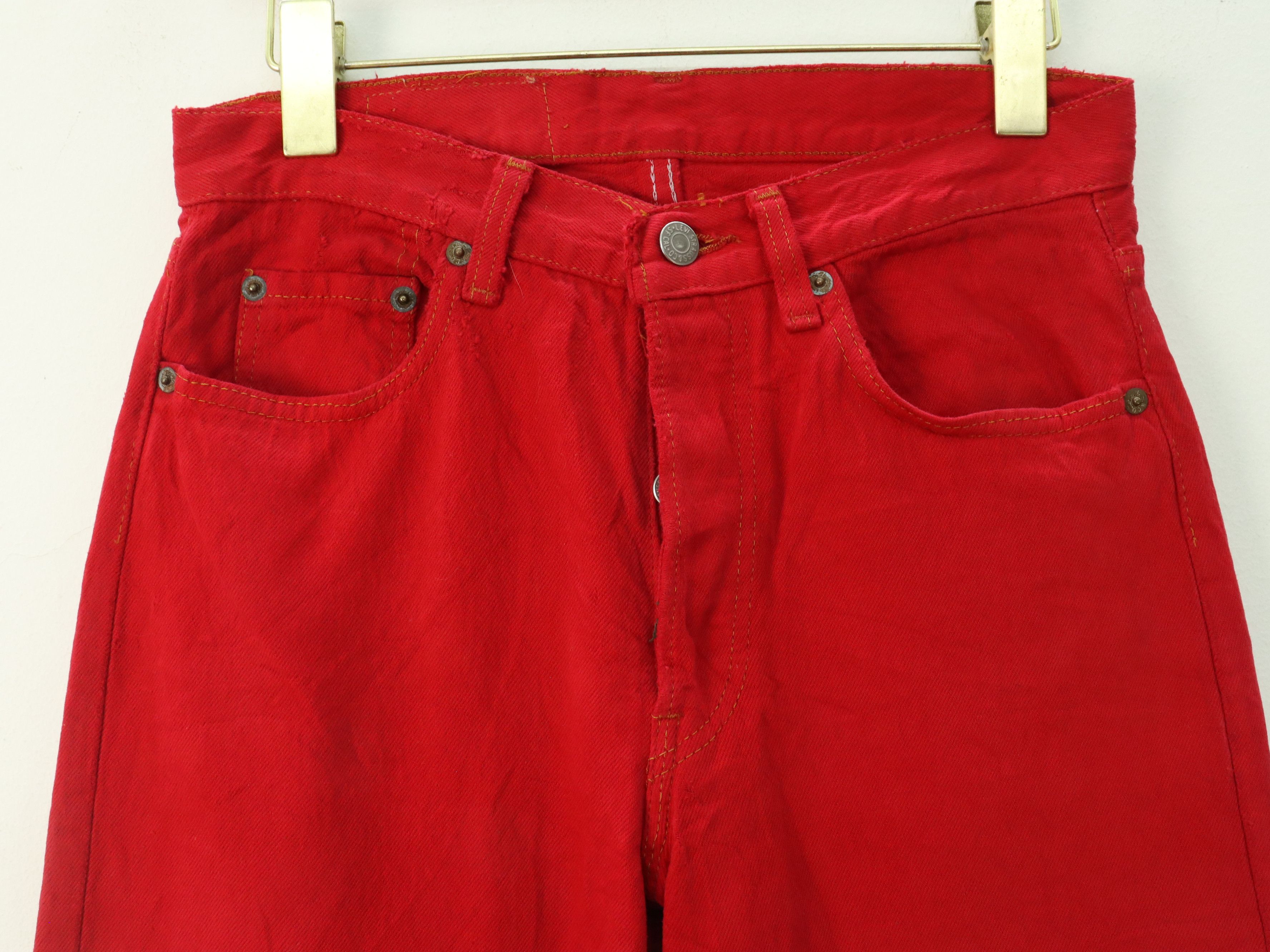 Levi's × Vintage Vtg. Levis 501 Red Distressed Jeans MADE IN USA Size US 28 / EU 44 - 6 Thumbnail