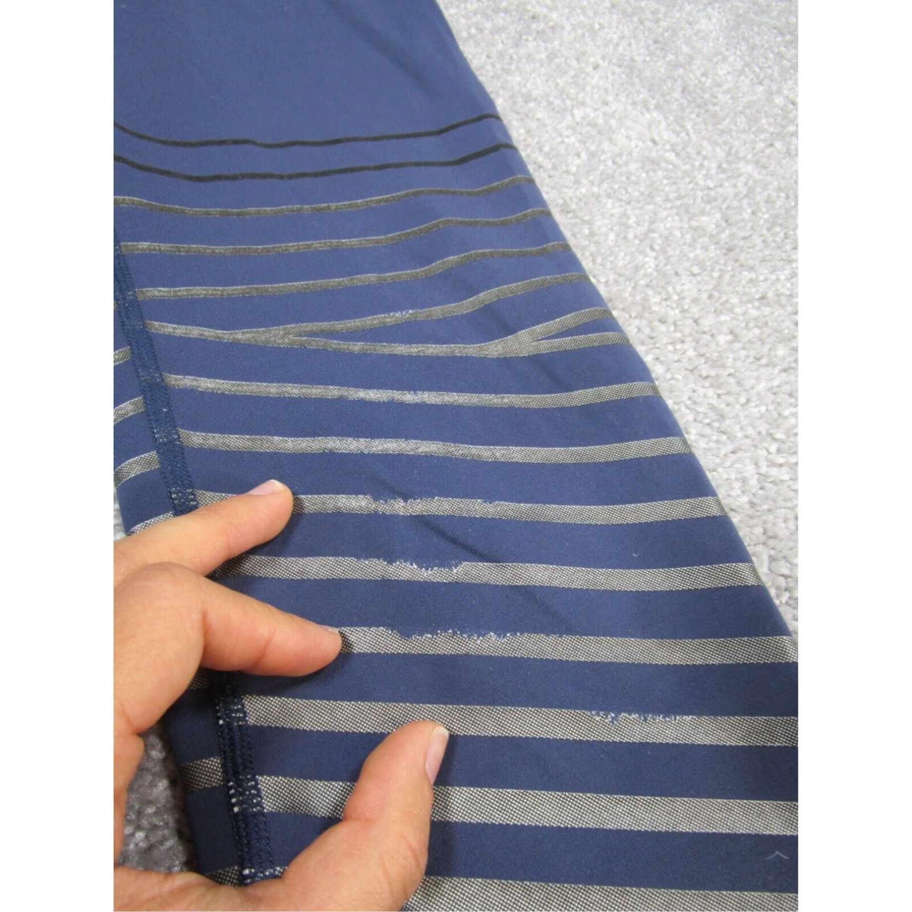 Nike Nike Dri Fit Blue Silver Striped Compression Leggings Women's Small Size 28" / US 6 / IT 42 - 2 Thumbnail