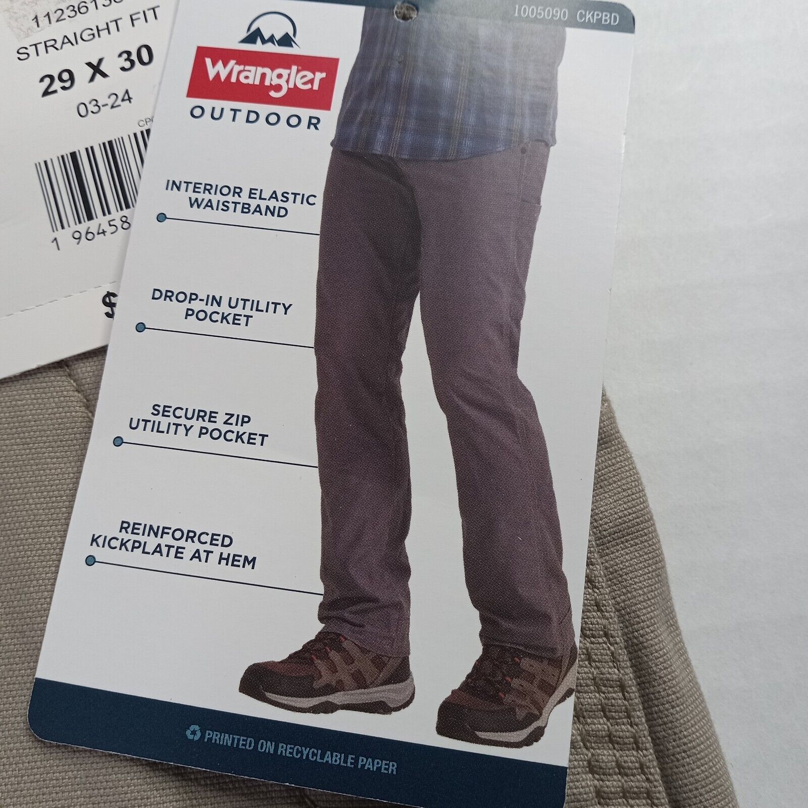 Wrangler Wrangler Outdoor Utility Pants Mens 29x30 Beige Straight Fit Size US 29 - 5 Thumbnail