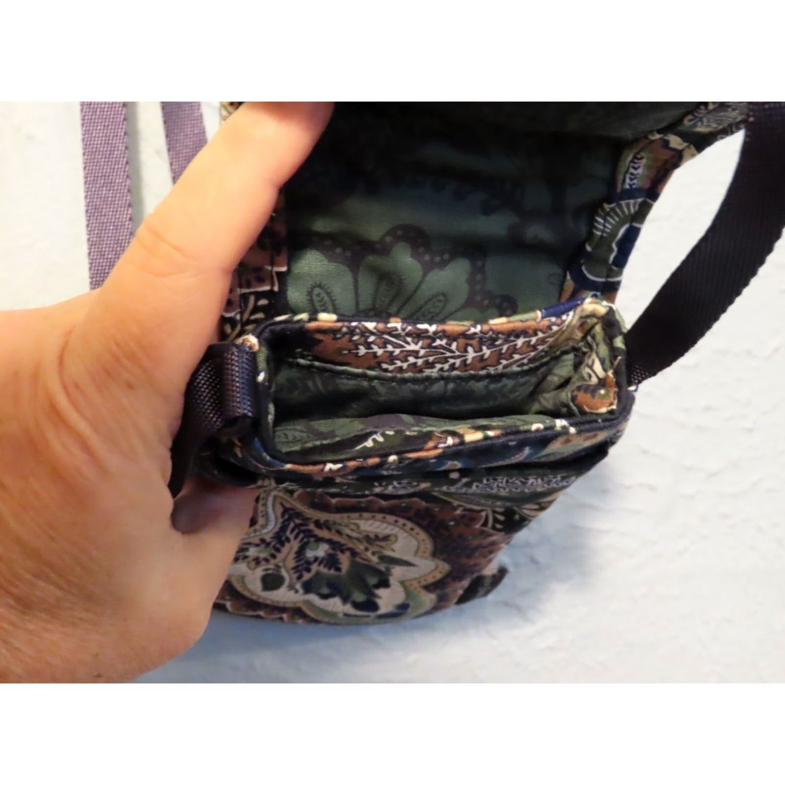 Vera Bradley Vera Bradley Crossbody Women Mini Purse Leaf Pattern 4"x7"x1" Blue for Casual Pockets Classic Bag Blue Mini Size ONE SIZE - 5 Thumbnail