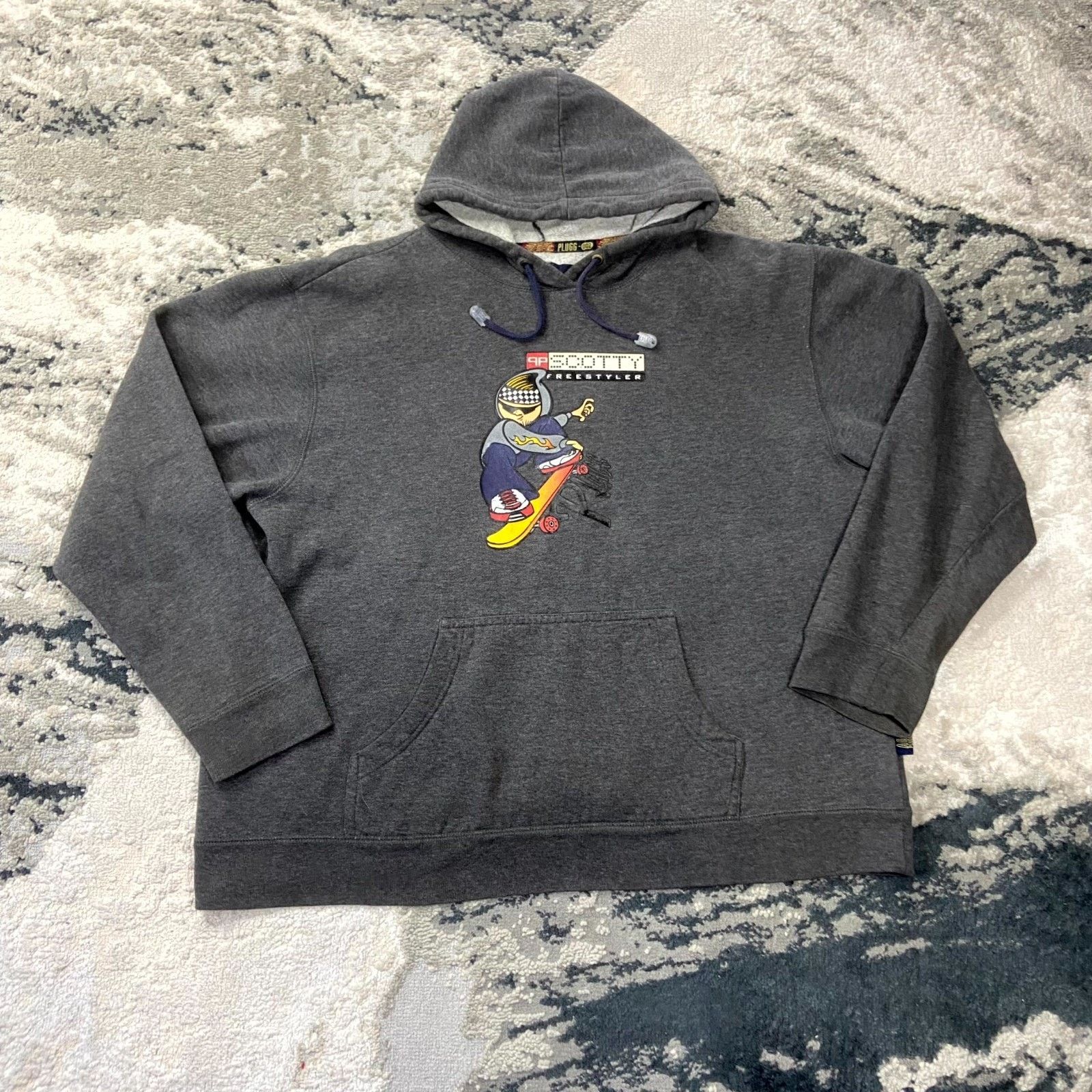 & Other Stories Y2K Plugg Vintage Skater Surf Hoodie XL Gray Scotty Frees Size US L / EU 52-54 / 3 - 1 Thumbnail