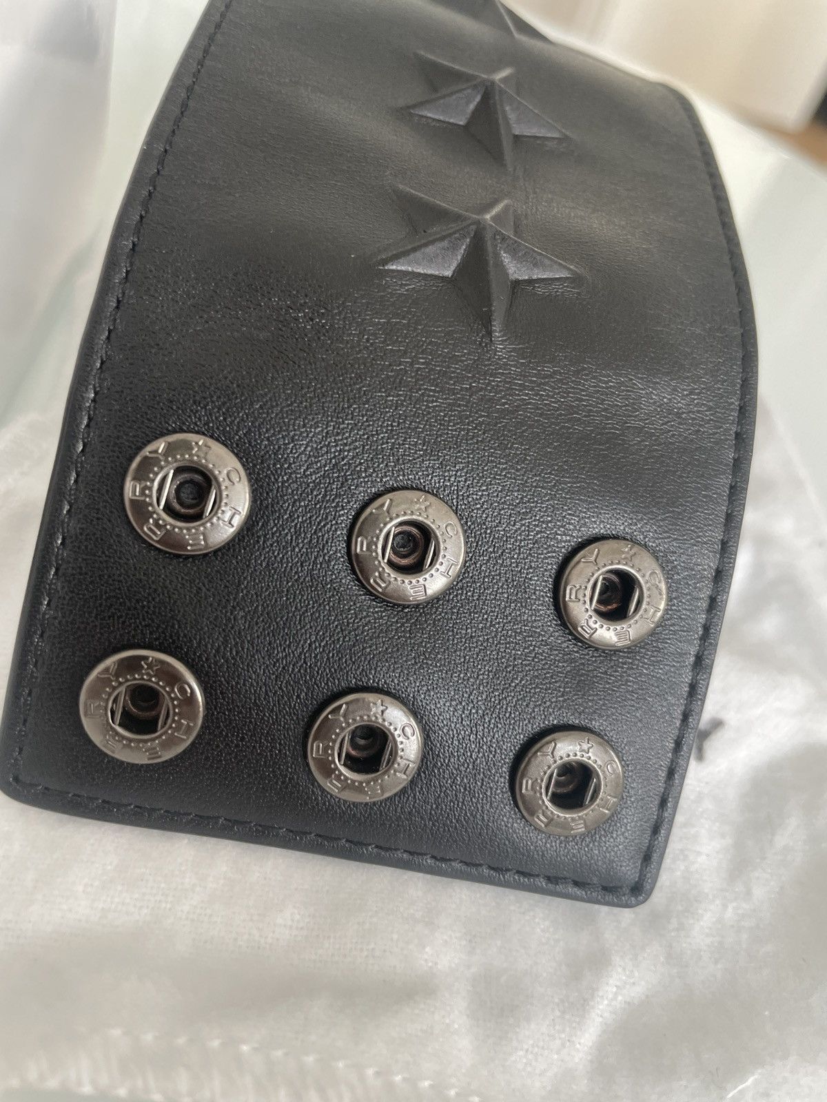 Givenchy Givenchy Cowhide Leather Bracelet All Black Stars Size ONE SIZE - 9 Thumbnail