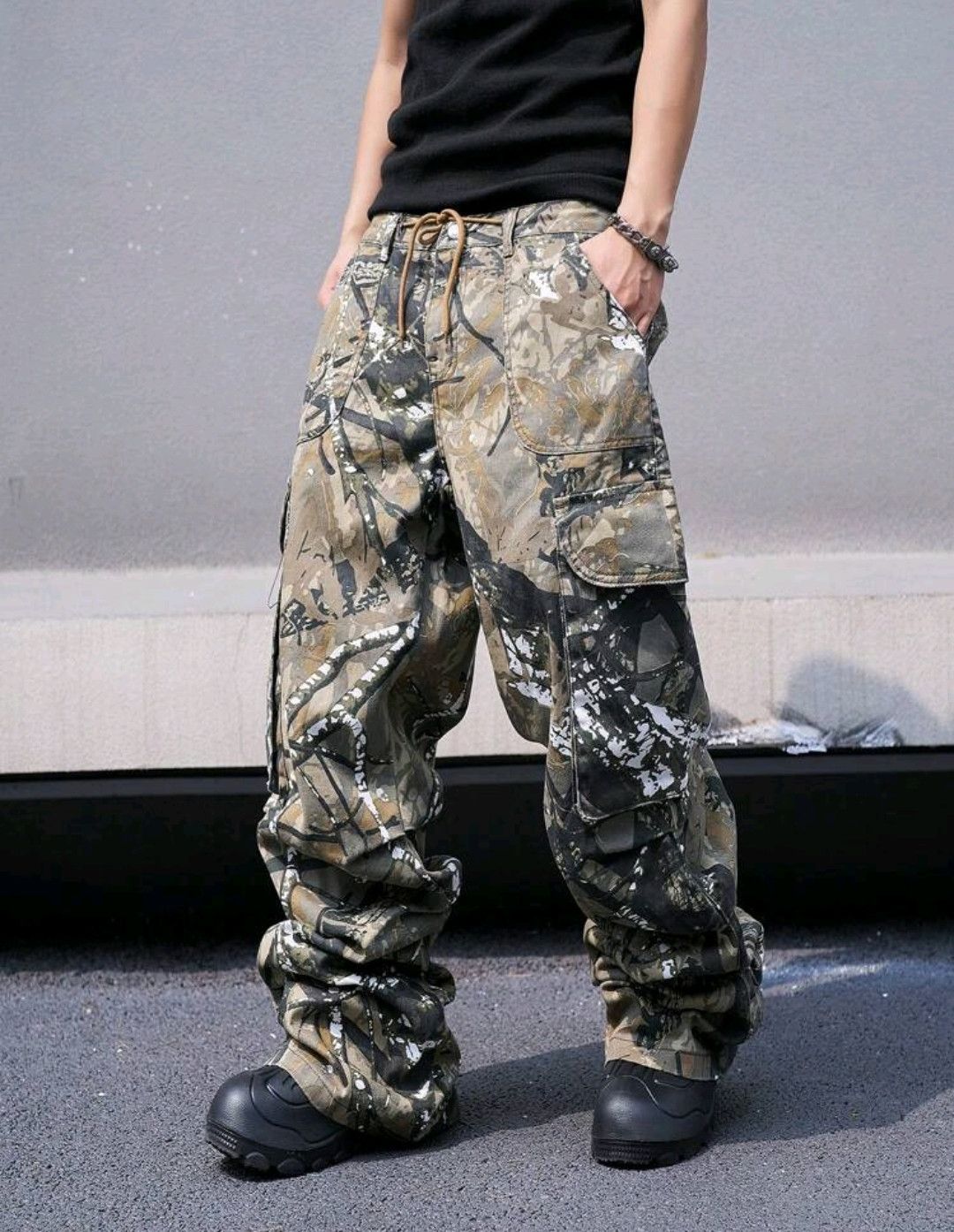 Japanese Brand Baggy Graphic Camo Wide Leg Pants Size US 32 / EU 48 - 7 Thumbnail