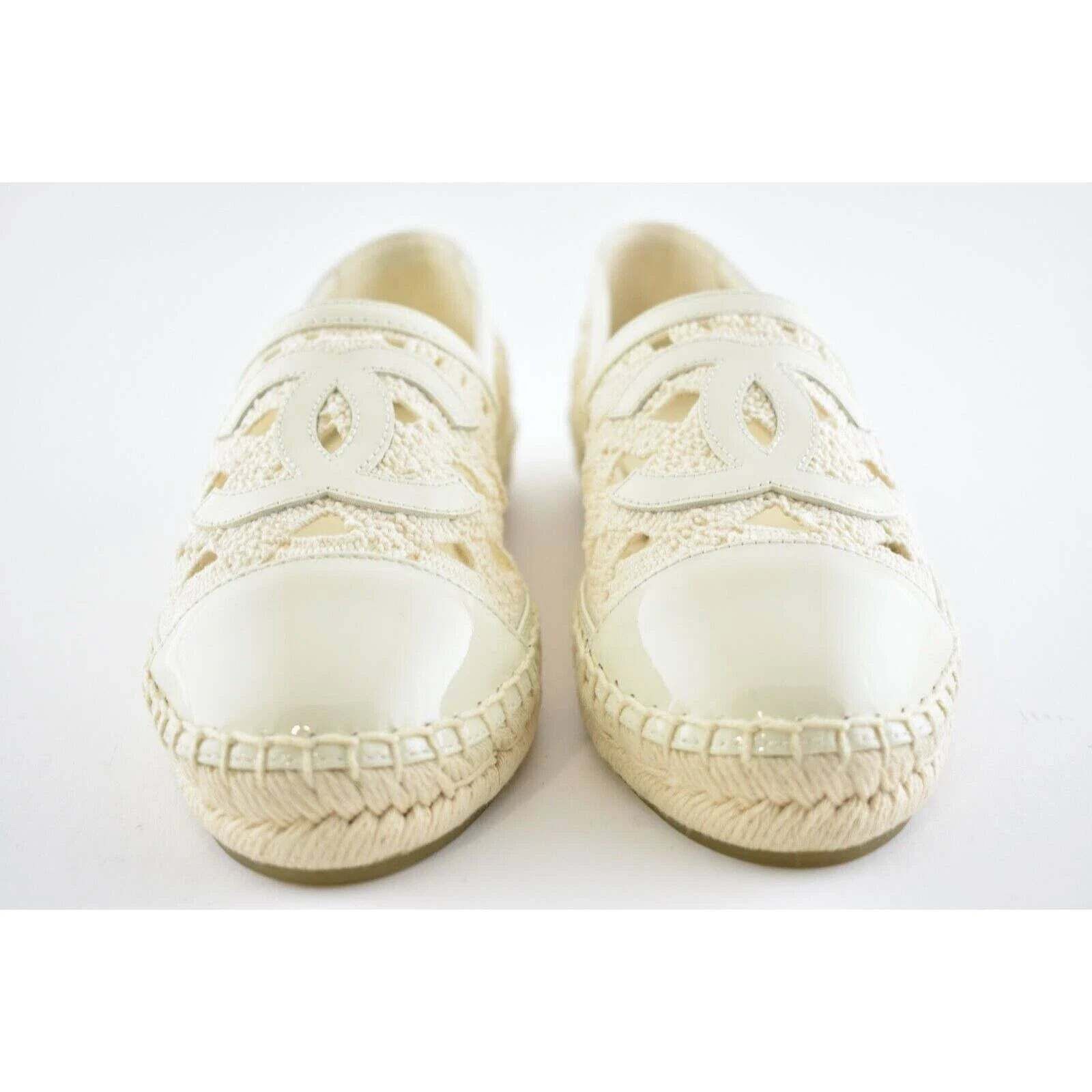 Chanel 20S Patent Leather CC Logo Espadrille Slip On Ballet Flat 38 Size US 8 / IT 38 - 8 Thumbnail