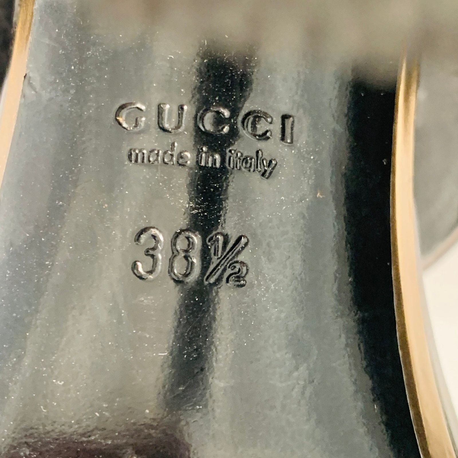 Gucci GUCCI Size 8.5 Black Gold Suede Patent Leather Ankle Sandals Size US 8.5 / IT 38.5 - 8 Thumbnail