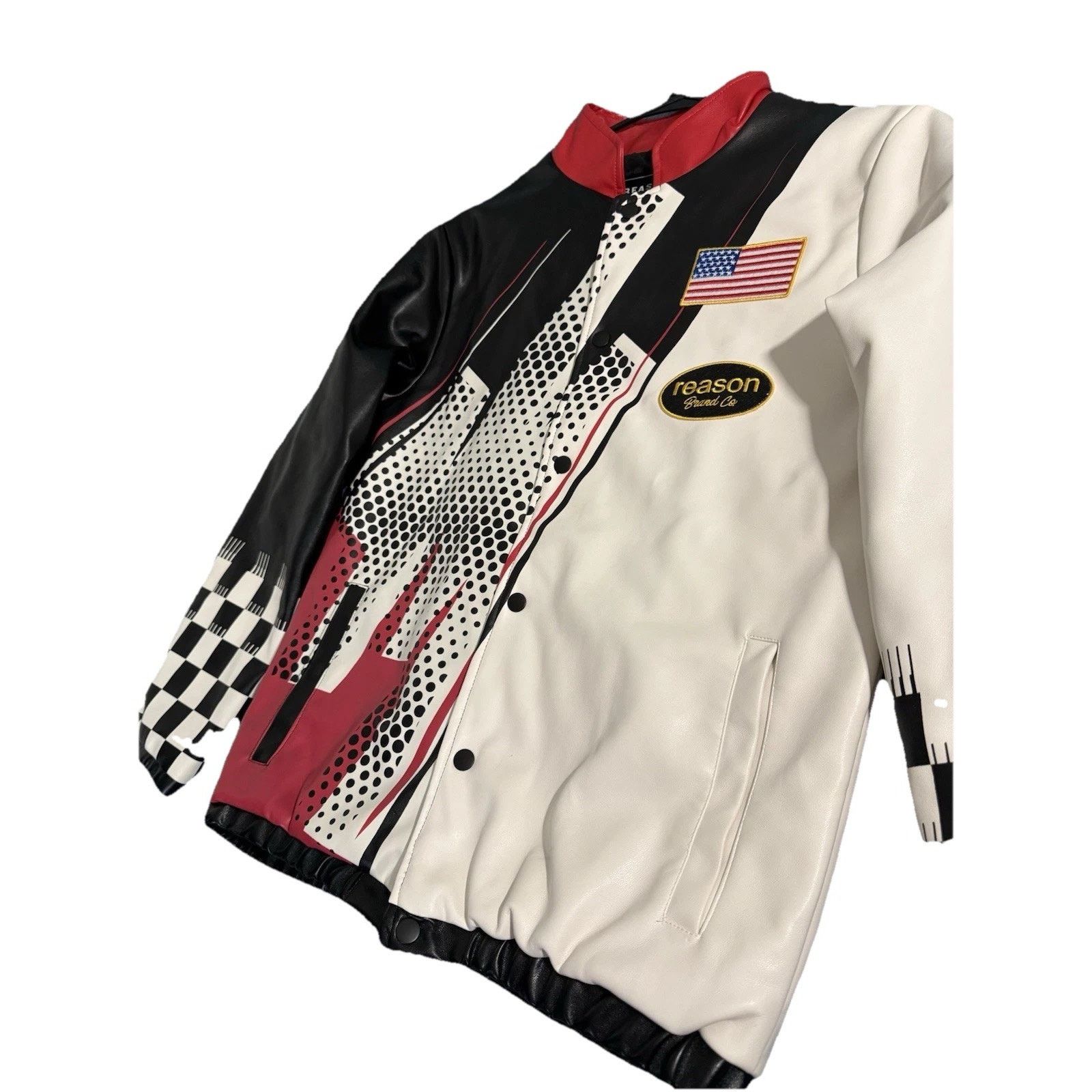 Reason Reason Men's Pit Crew Racing Jacket - Black/Red Sz Small Size US S / EU 44-46 / 1 - 2 Thumbnail