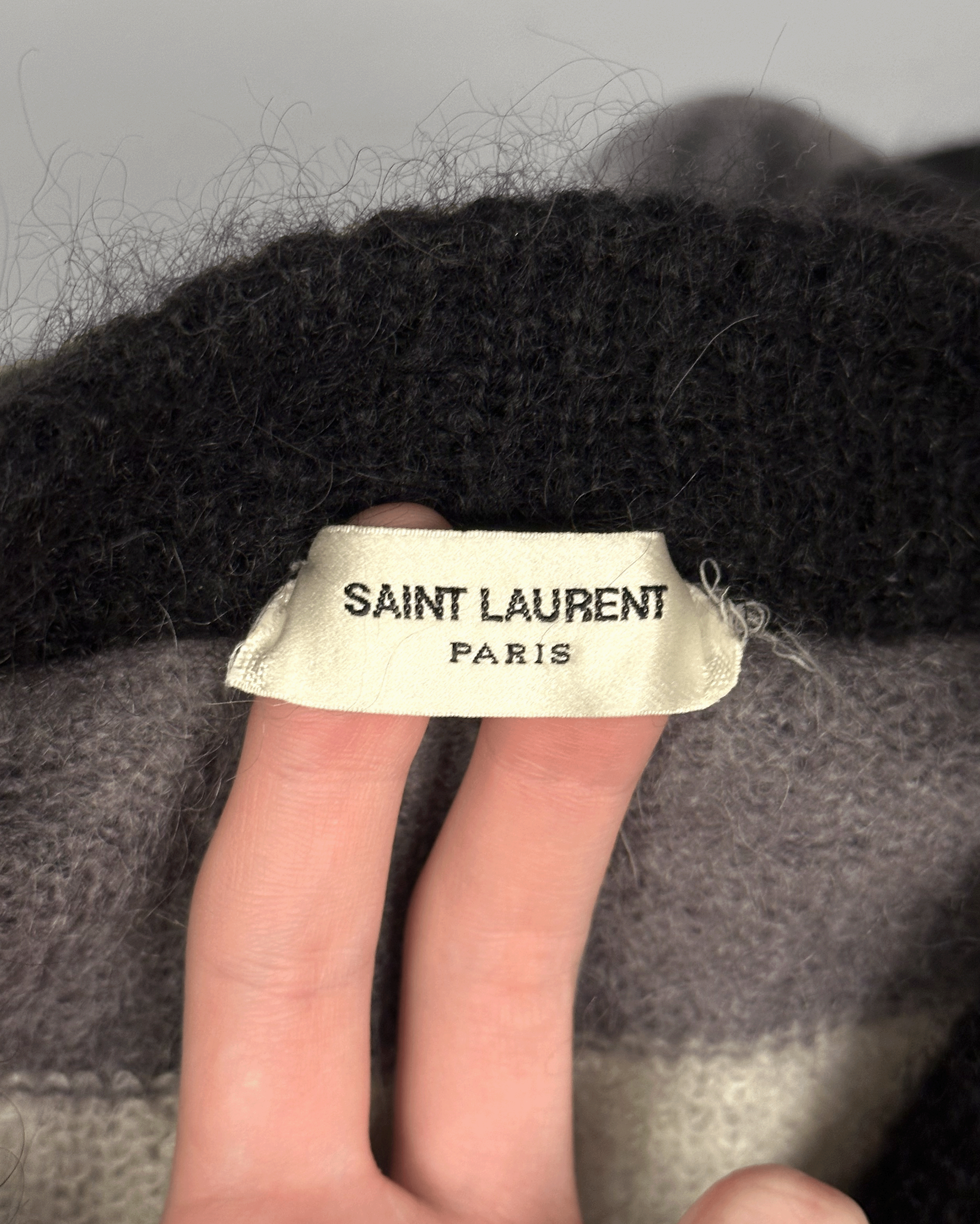 Saint Laurent Paris Saint Laurent Striped Mohair Johnny Rotten Sweater Size US M / EU 48-50 / 2 - 8 Thumbnail