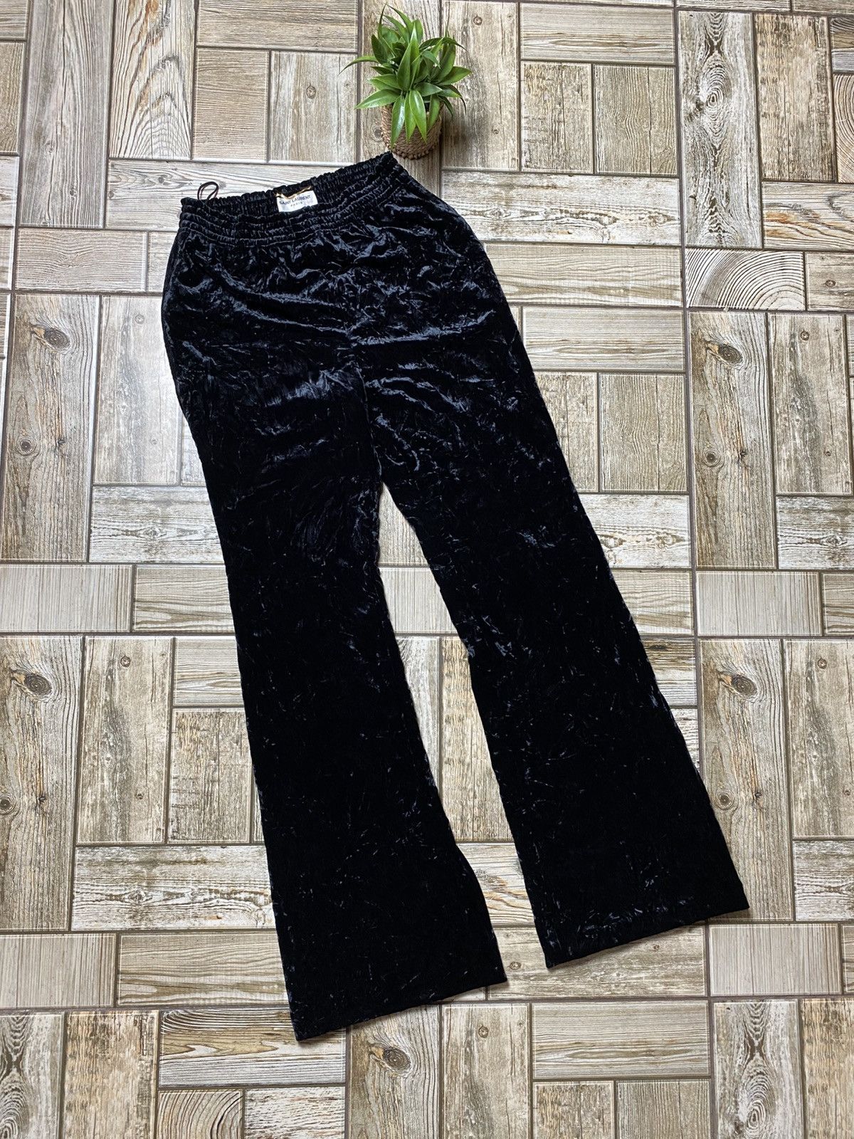Saint Laurent Paris Saint laurent wide leg velvet trousers size 36 Size 36" / US 14 / IT 50 - 4 Thumbnail