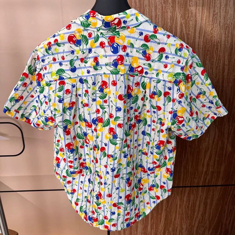 Gucci Gucci Size 38 Dark pattern full print logo cherry short-sle Size US XXS / EU 40 - 3 Thumbnail
