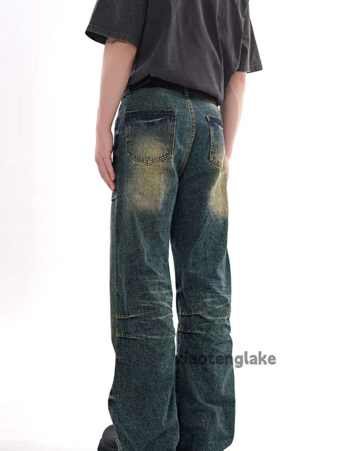 Jean × Vintage washed faded patchwork grunge rusty hiphop yuppie jeans Size US 32 / EU 48 - 3 Thumbnail
