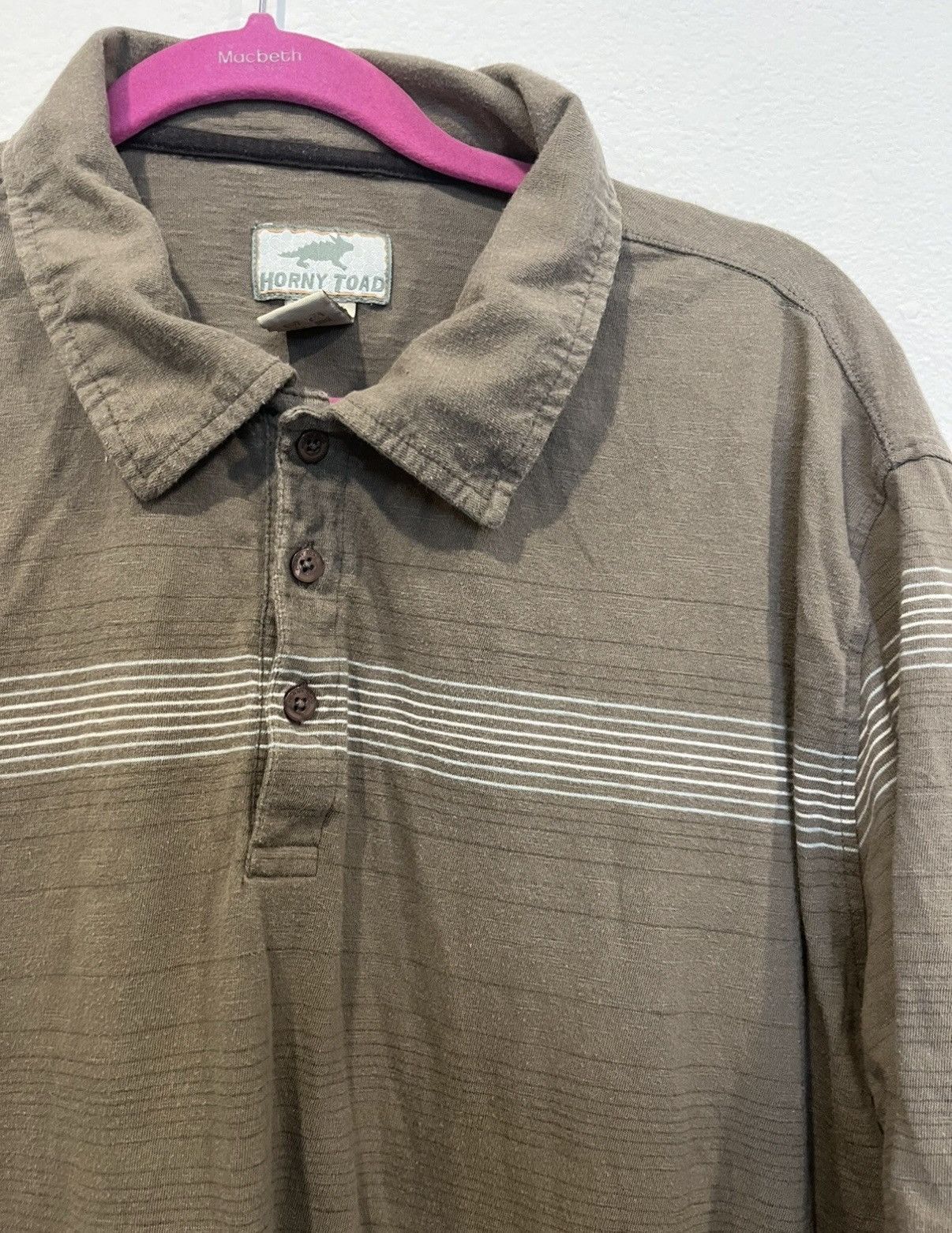 Toad&Co Horny Toad Short Sleeve Polo Shirt Men's Size Large Stripe Size US L / EU 52-54 / 3 - 3 Thumbnail