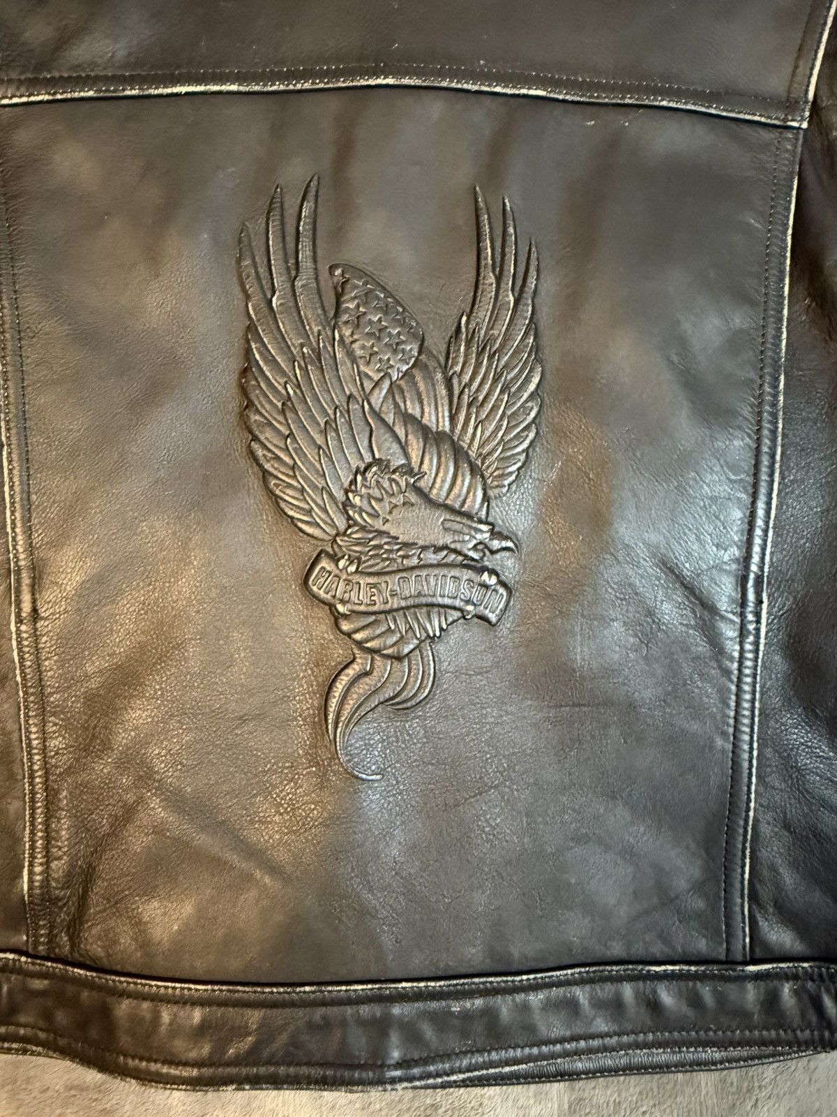 Harley Davidson Woman’s Harley Davidson Trucker/Motoclcle Jacket Blk Lg VTG Size L / US 10 / IT 46 - 9 Thumbnail