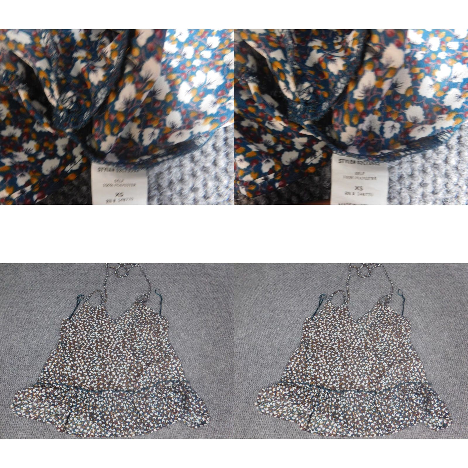 Vintage Sienna Sky Blouse XS Blue Floral Sleeveless Round Neck Pullover Casual Women Size XS / US 0-2 / IT 36-38 - 8 Thumbnail