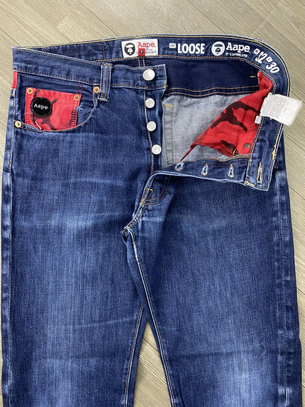 Aape Vintage Aape By A Bathing Ape Bape Embroidery Selvedge Denim Size US 32 / EU 48 - 15 Thumbnail