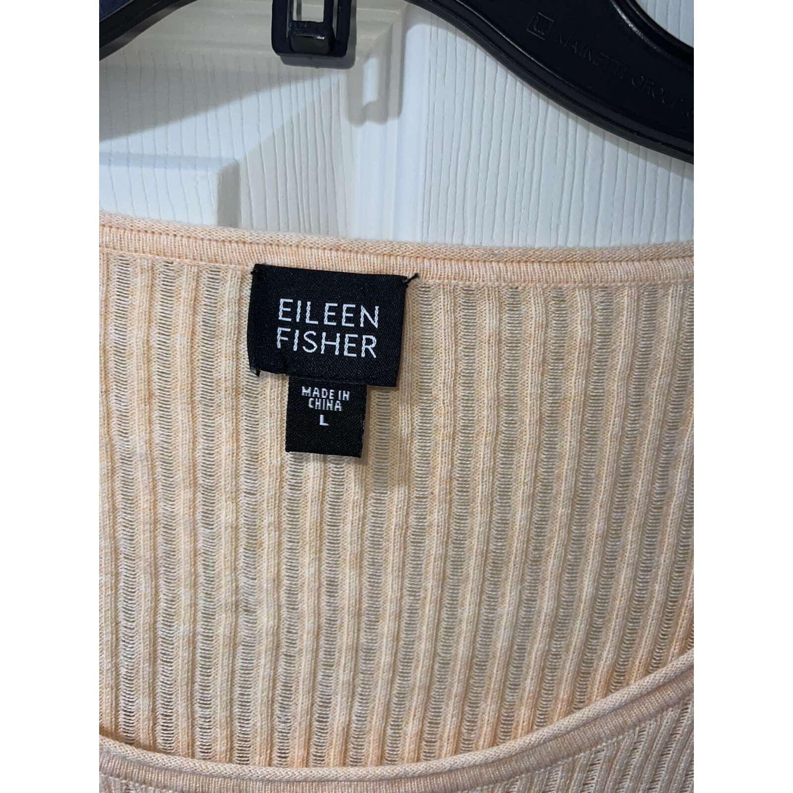 Eileen Fisher Eileen Fisher Womens Ribbed Top Peach Cotton Size L A003292 Size L / US 10 / IT 46 - 4 Thumbnail