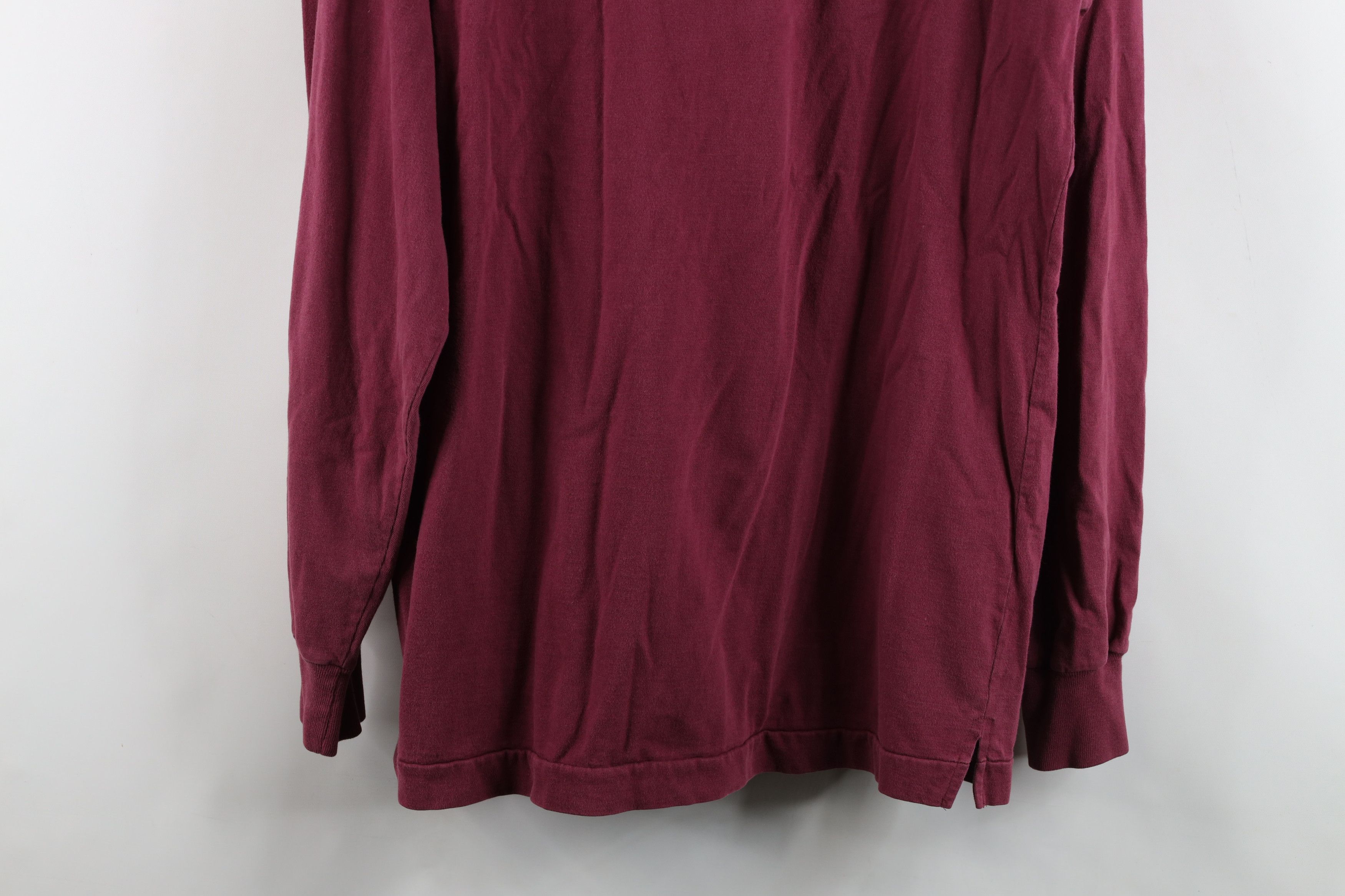 Vintage Vintage 90s Streetwear Blank Long Sleeve Henley T-Shirt Red Size US L / EU 52-54 / 3 - 15 Thumbnail