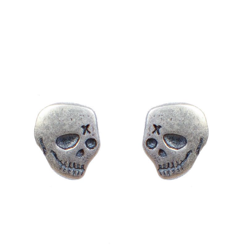 Other Skull Vintage Earrings One Pairs Chrome Jewelry Size ONE SIZE - 5 Thumbnail