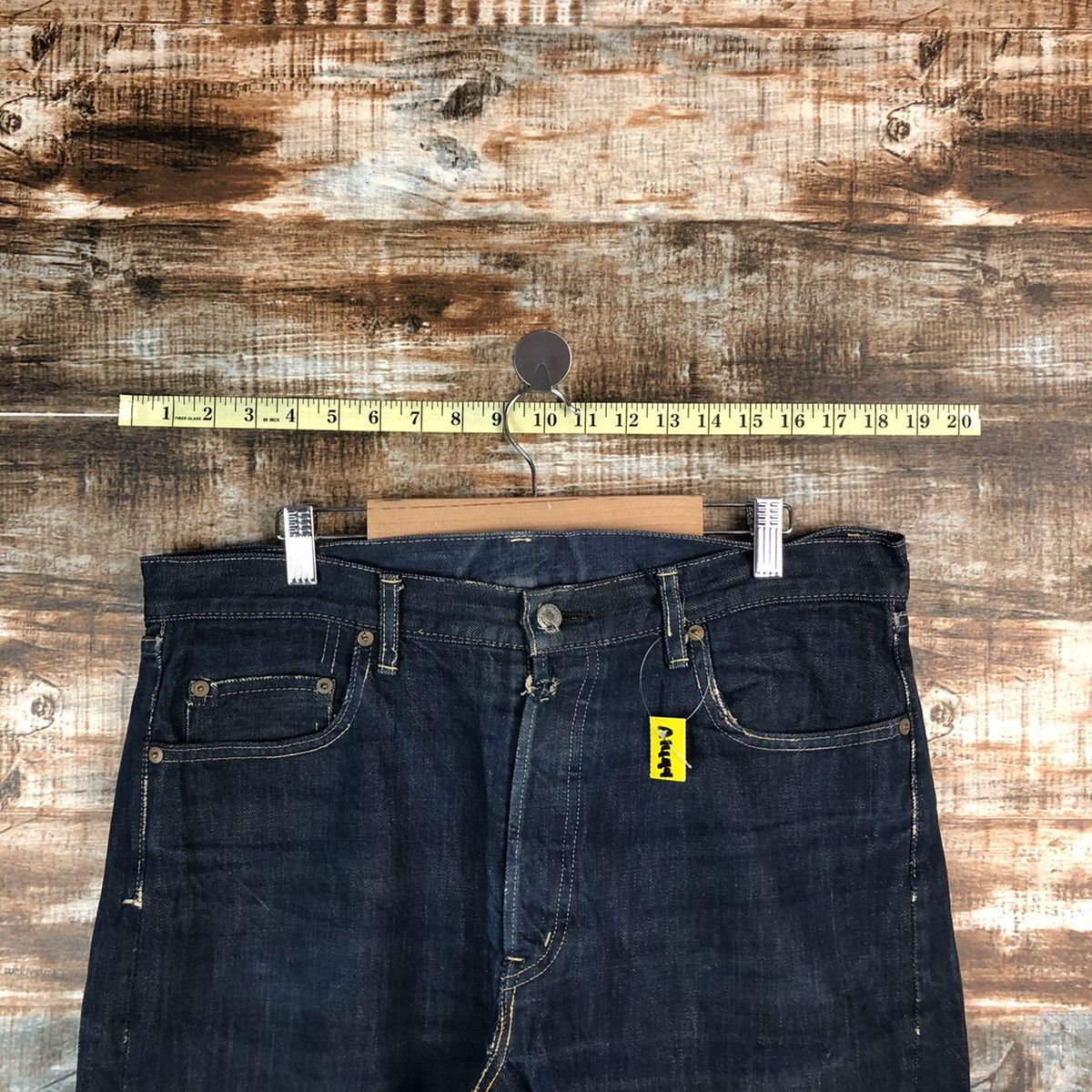 Okura Okura Blue Distressed ripped selvedge Denim Pants #A1444 Size US 35 - 4 Thumbnail