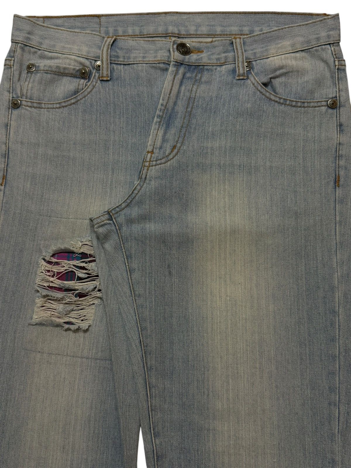 Kapital Vintage Y2K Japanese Brand Mud Wash Distressed Straight Leg Size US 32 / EU 48 - 3 Thumbnail